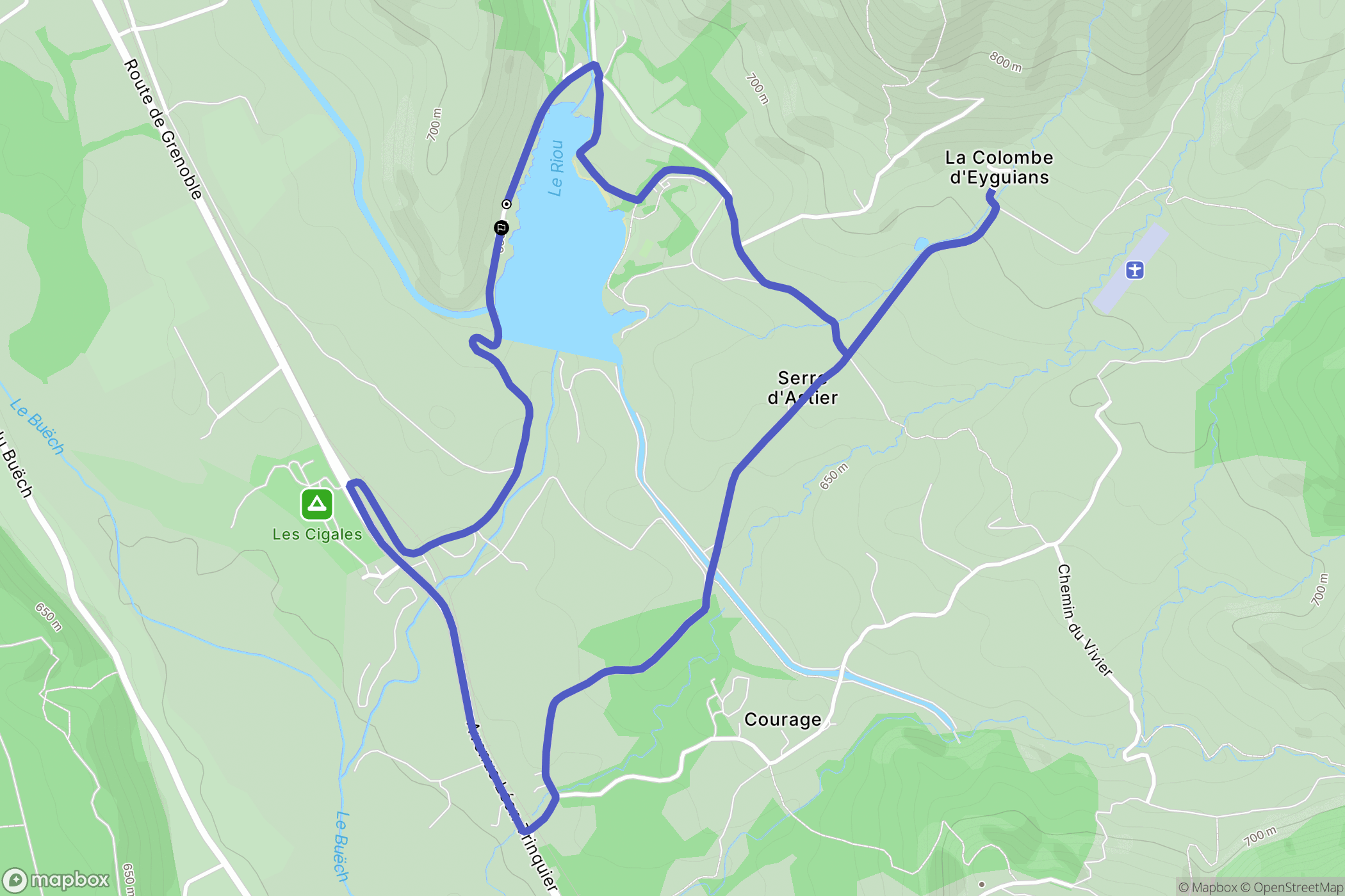 Garde-Colombe : carte du parcours de randonnée - France