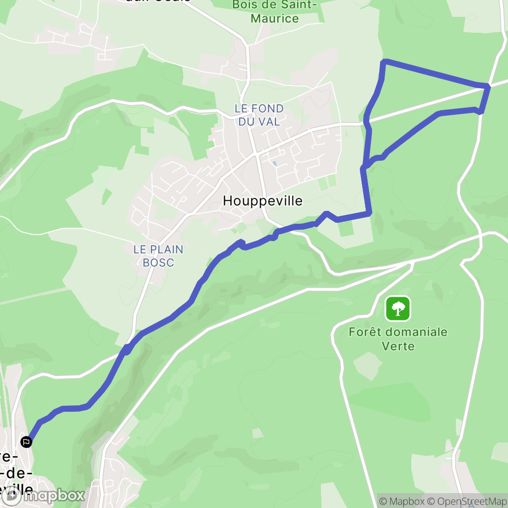 Notre-Dame-de-Bondeville : carte du parcours de randonnée - France