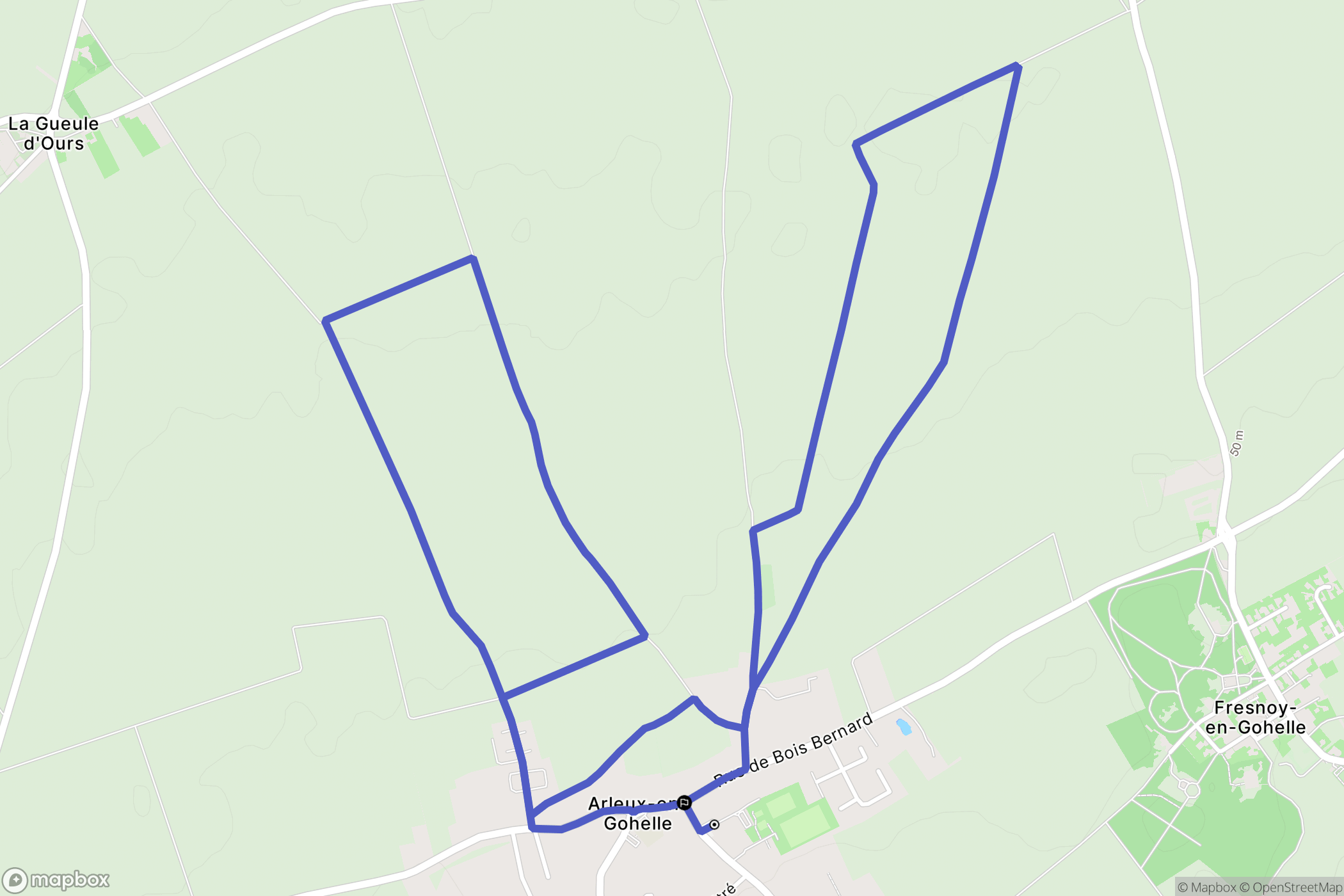 Arleux-en-Gohelle : carte du parcours de randonnée - France
