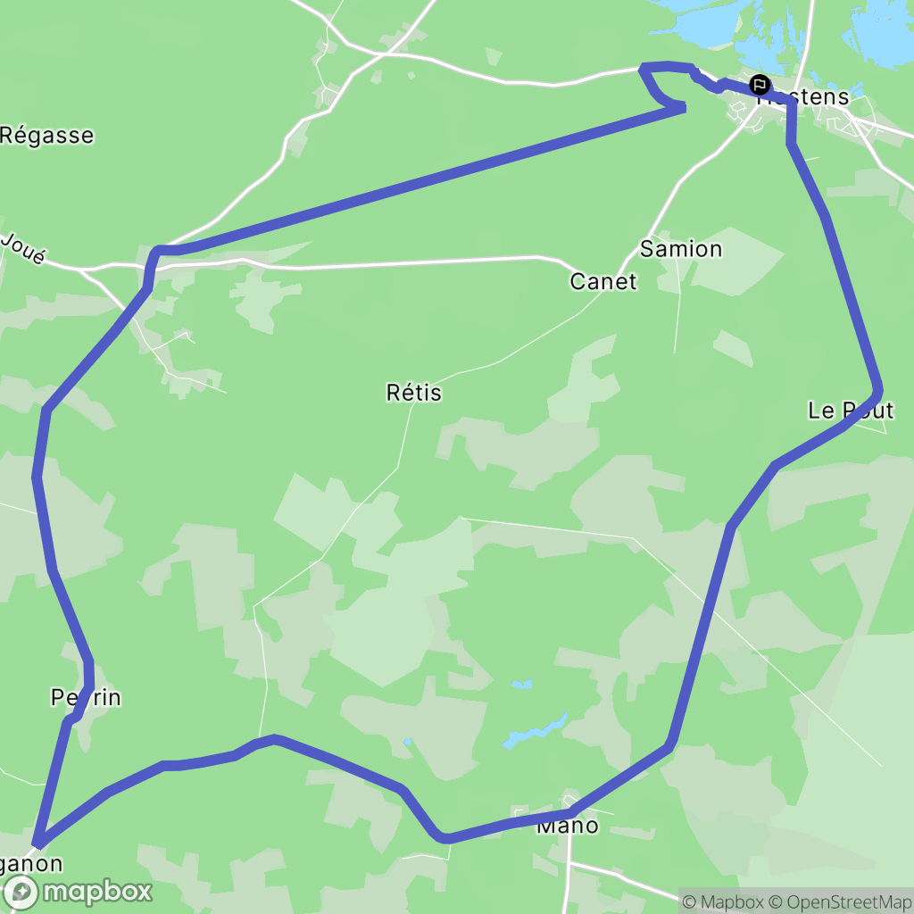 Hostens : carte du parcours de randonnée - France