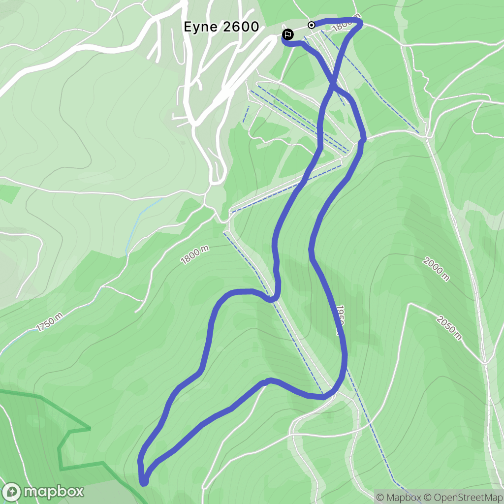 Eyne : carte du parcours de randonnée - France