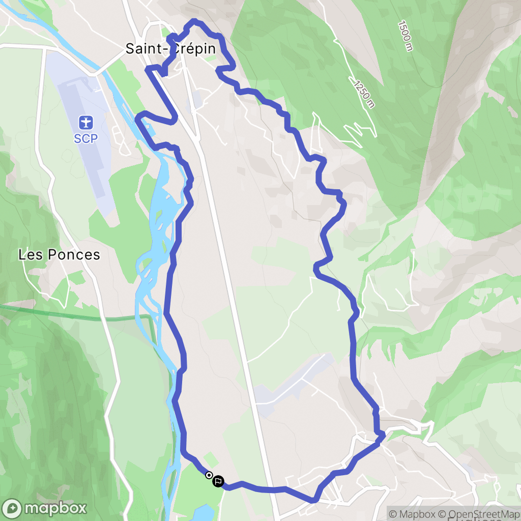 Eygliers : carte du parcours de randonnée - France