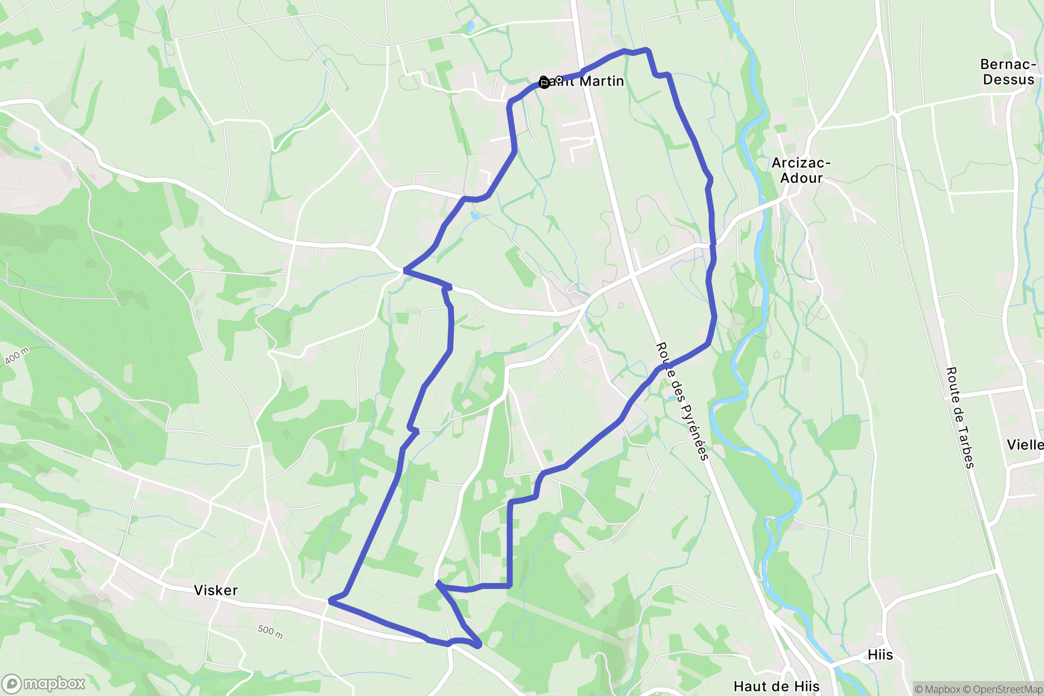 Saint-Martin : carte du parcours de randonnée - France