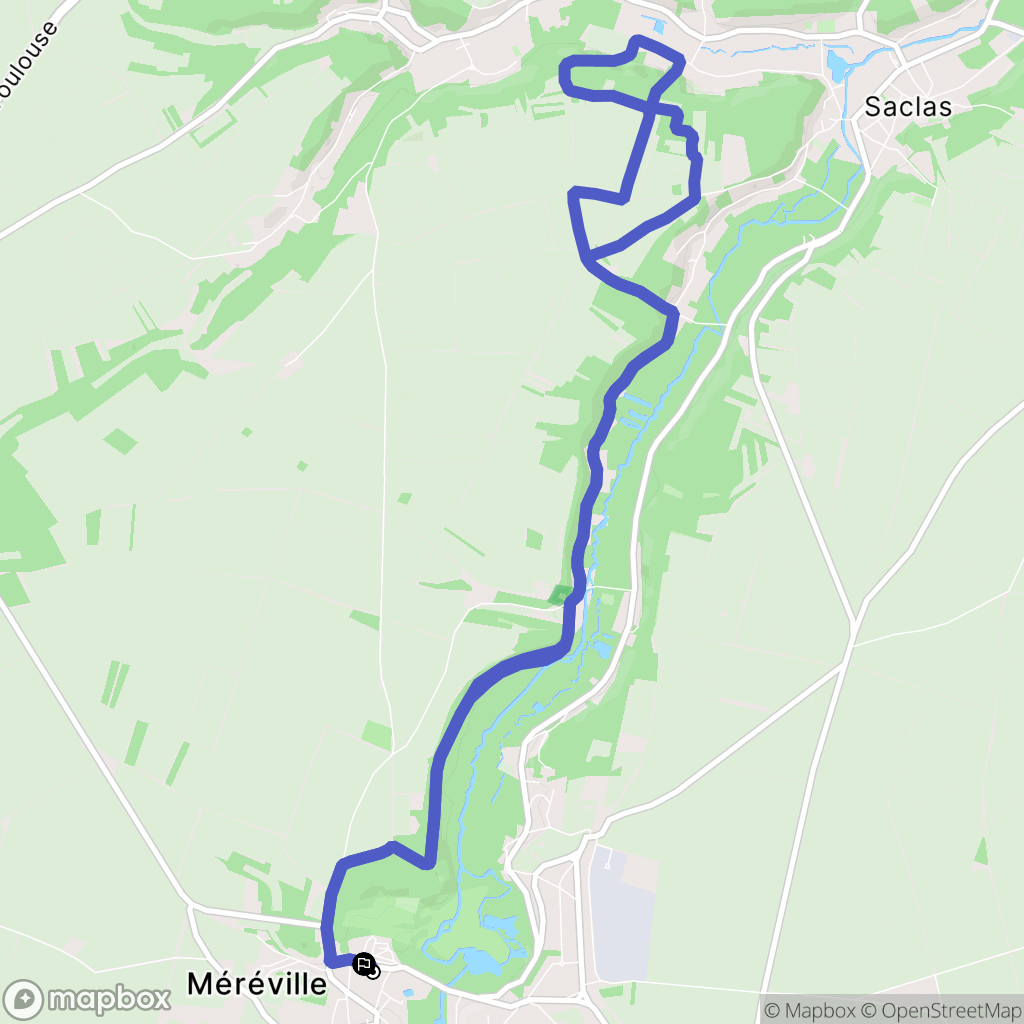 Le Mérévillois : carte du parcours de randonnée - France