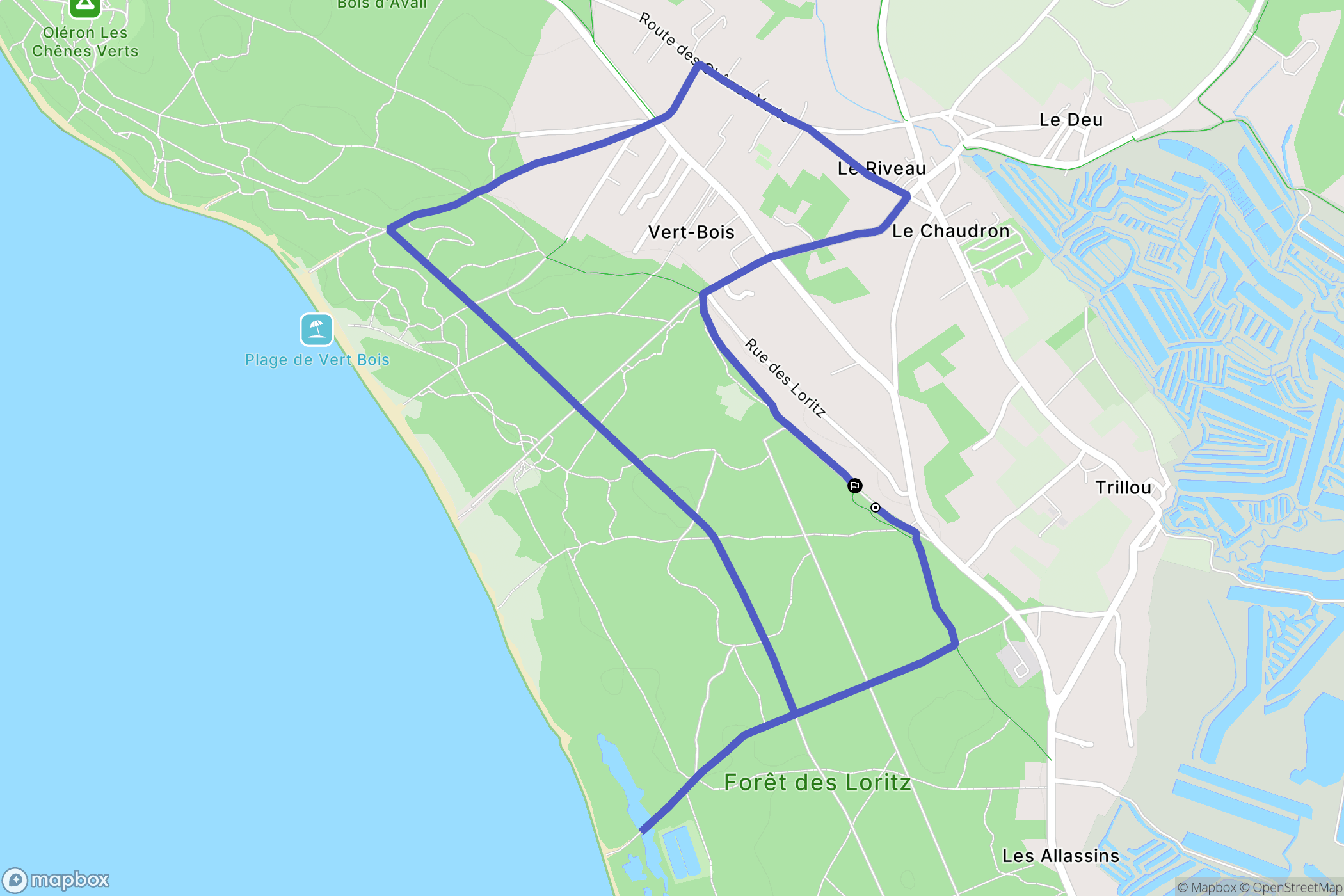 Dolus-d'Oléron : carte du parcours de randonnée - France