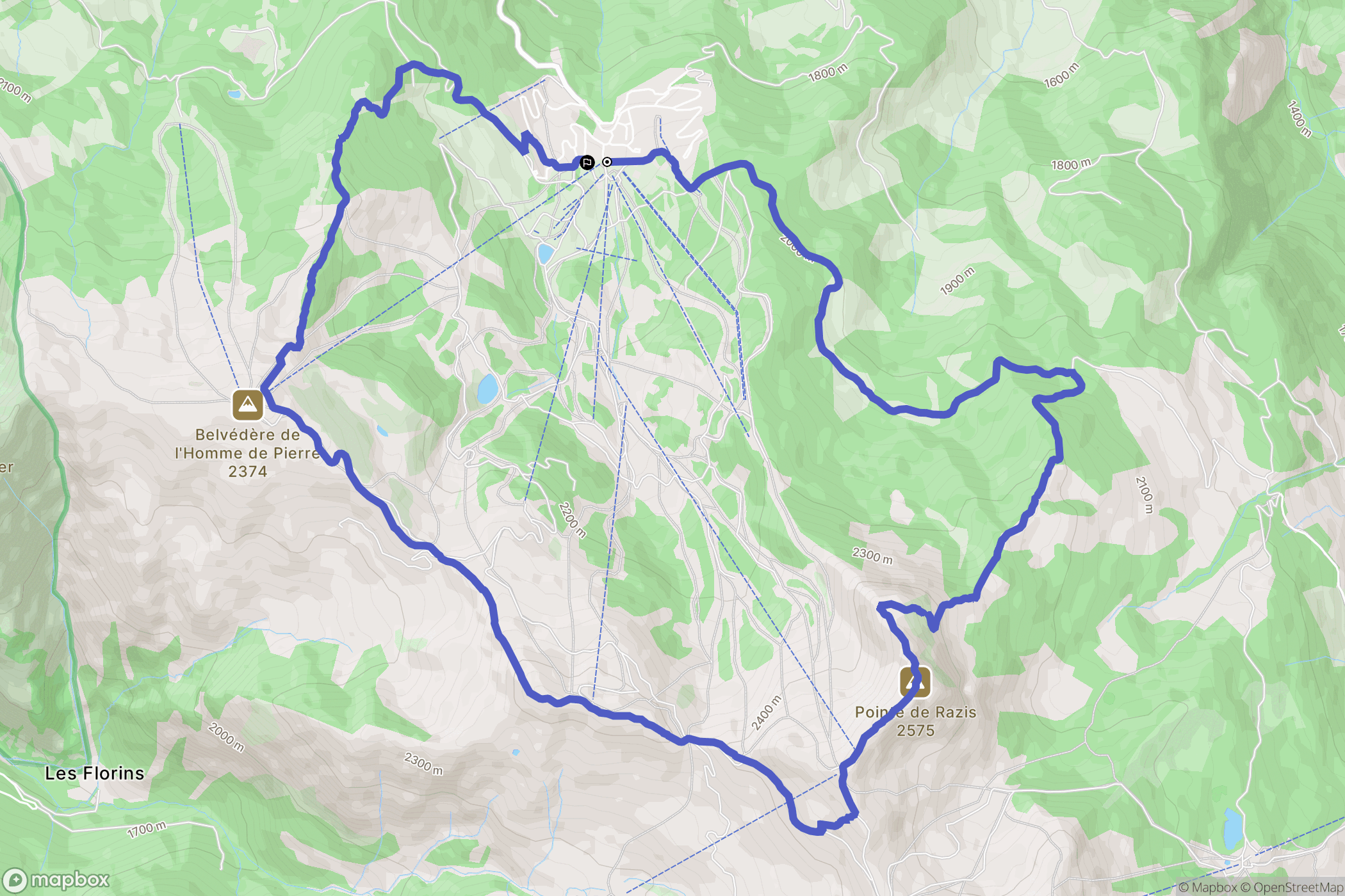 Risoul : carte du parcours de randonnée - France