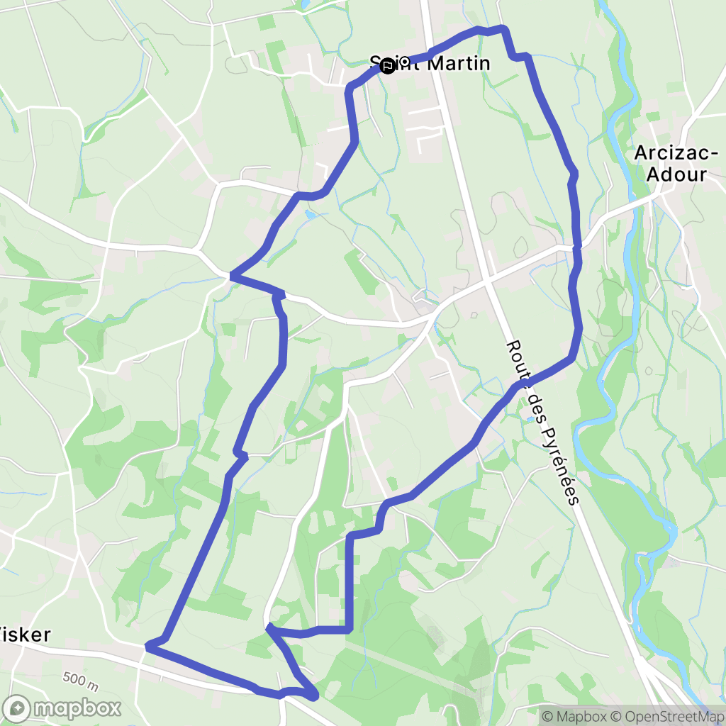 Saint-Martin : carte du parcours de randonnée - France