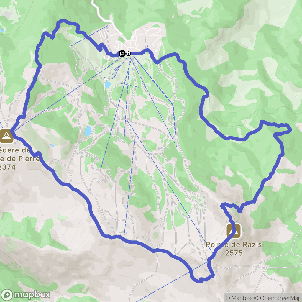 Risoul : carte du parcours de randonnée - France