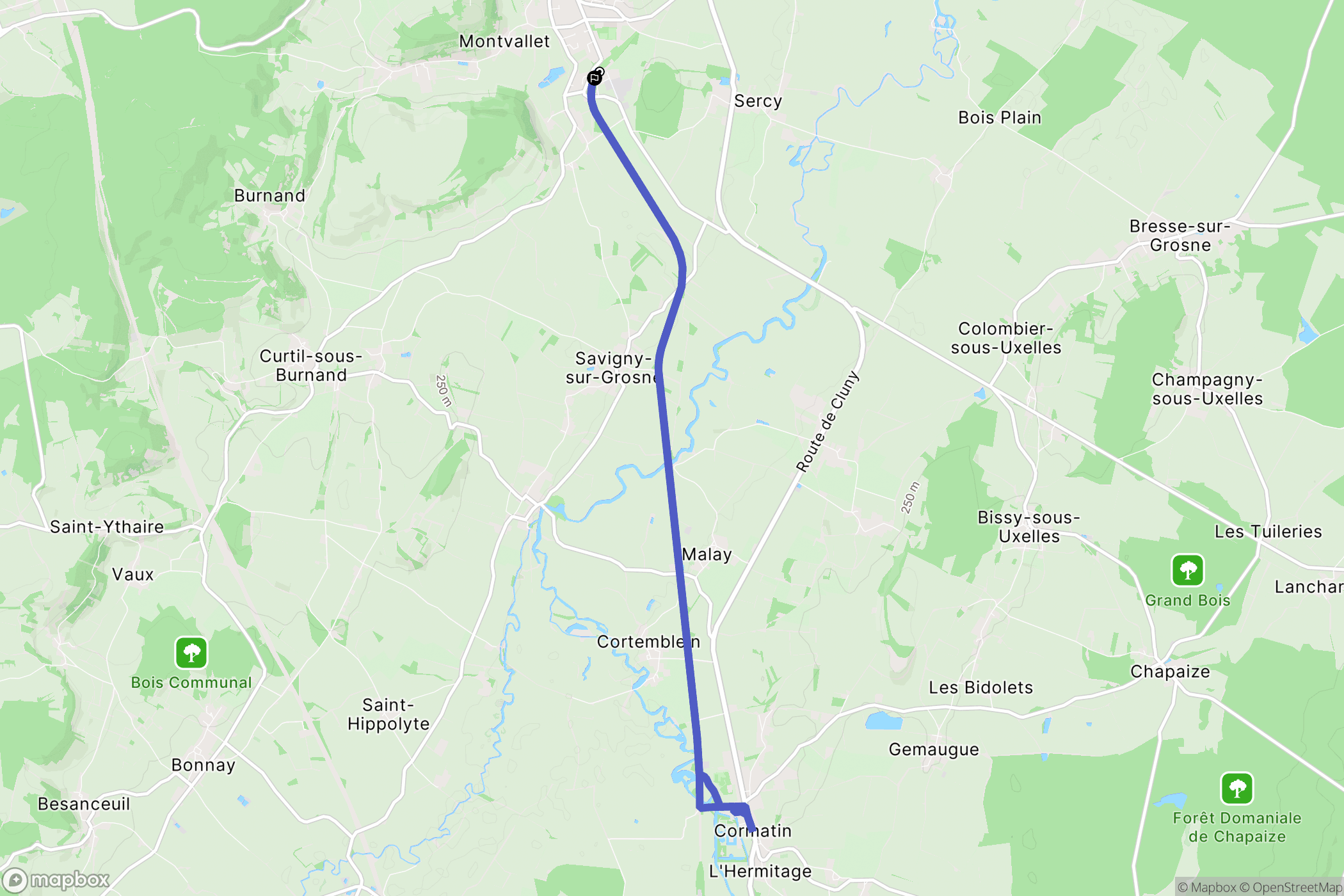 Saint-Gengoux-le-national : carte du parcours de randonnée - France