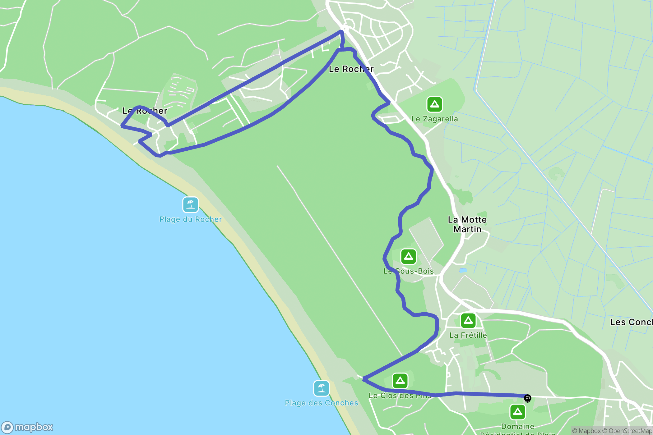 Longeville-sur-Mer : carte du parcours de randonnée - France