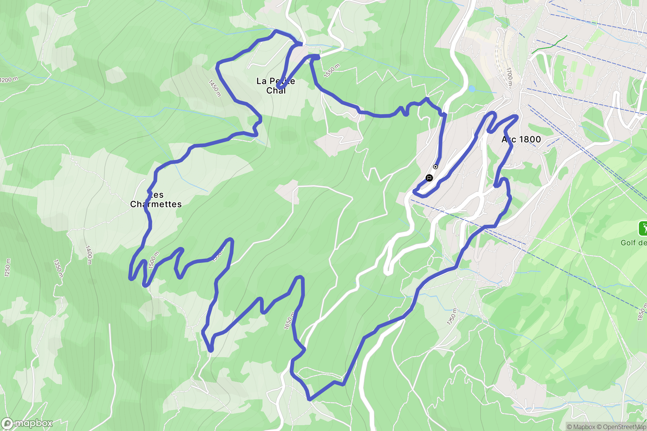 Bourg-Saint-Maurice : carte du parcours de randonnée - France