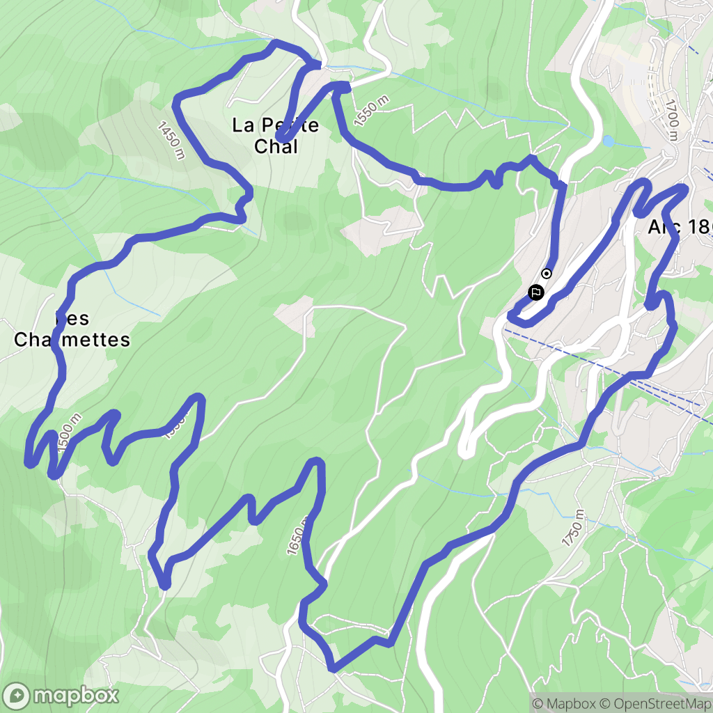Bourg-Saint-Maurice : carte du parcours de randonnée - France