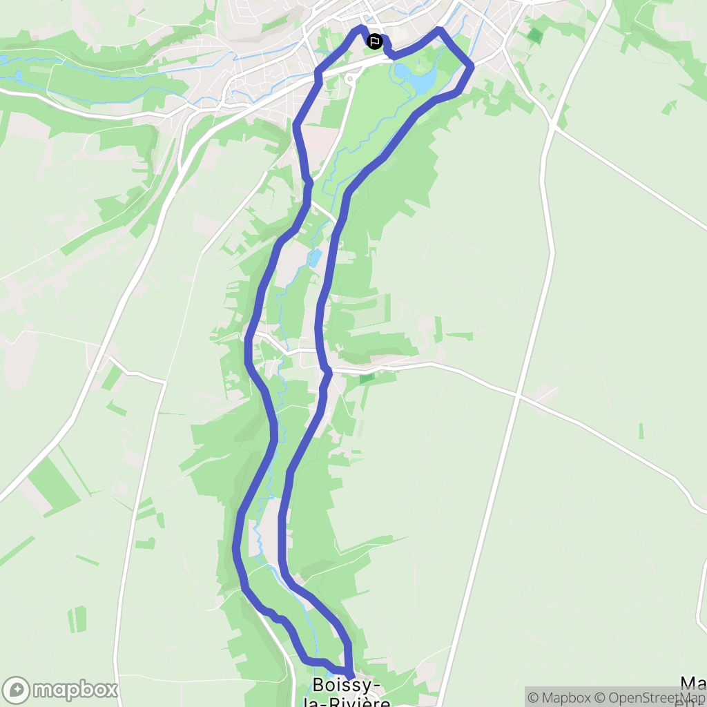 Étampes : carte du parcours de randonnée - France