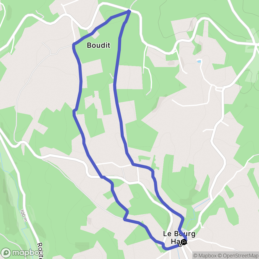 Paunat : carte du parcours de randonnée - France