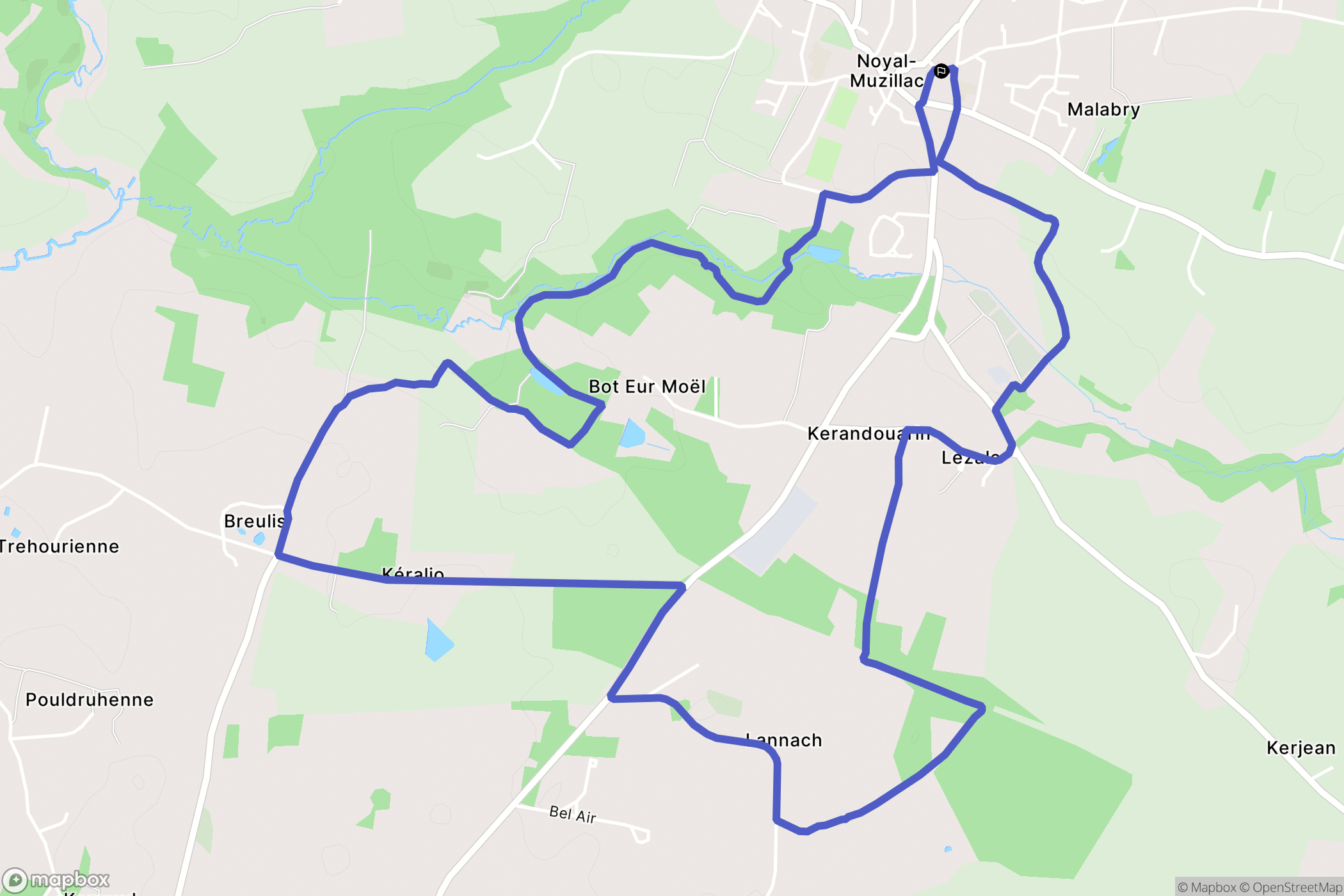 Noyal-Muzillac : carte du parcours de randonnée - France