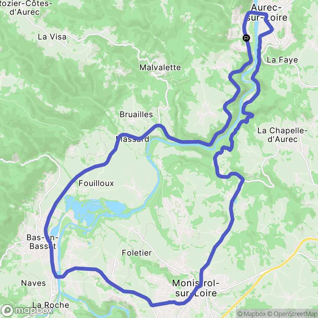 Aurec-sur-Loire : carte du parcours de randonnée - France
