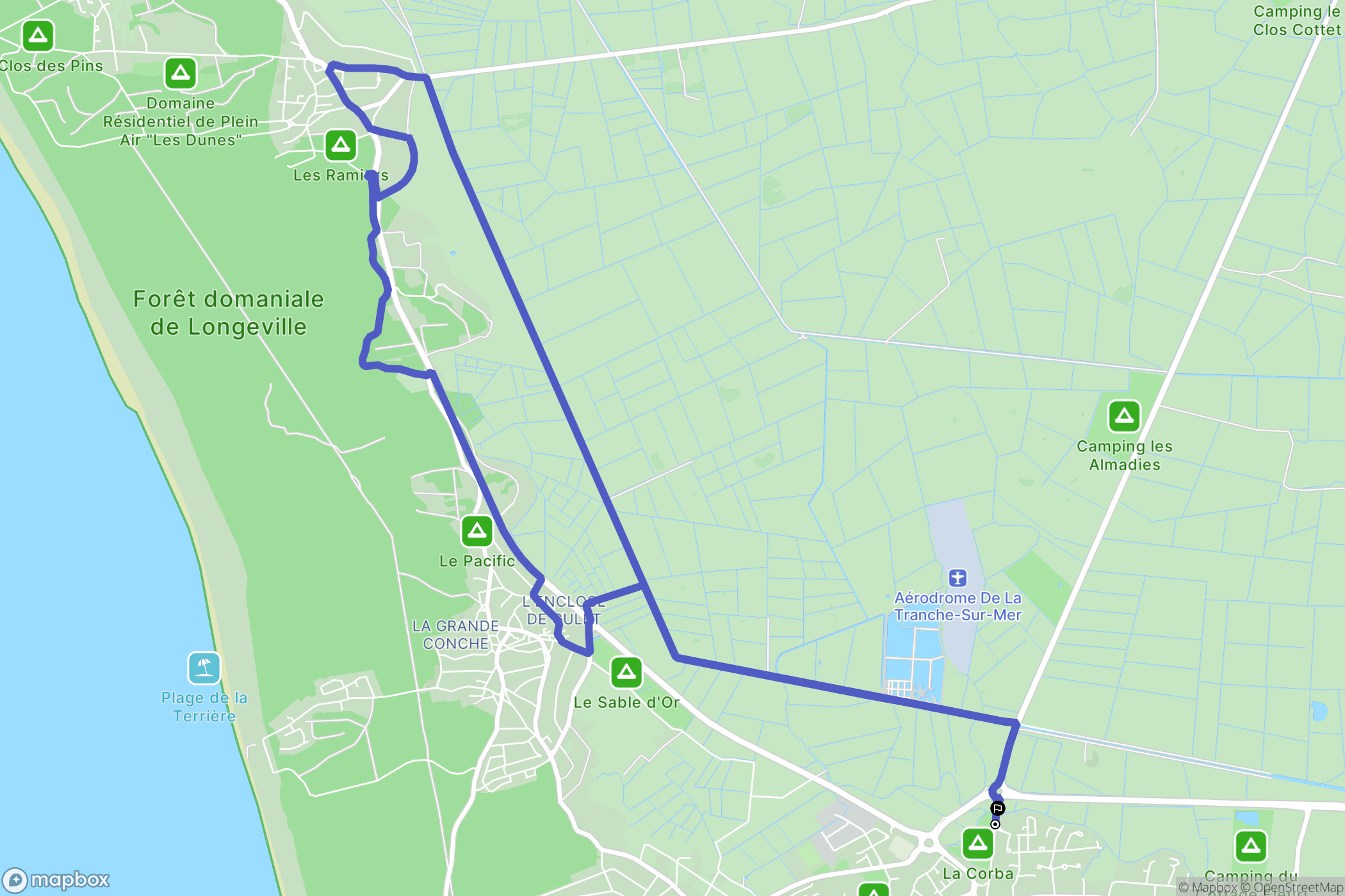 La Tranche-sur-Mer : carte du parcours de randonnée - France