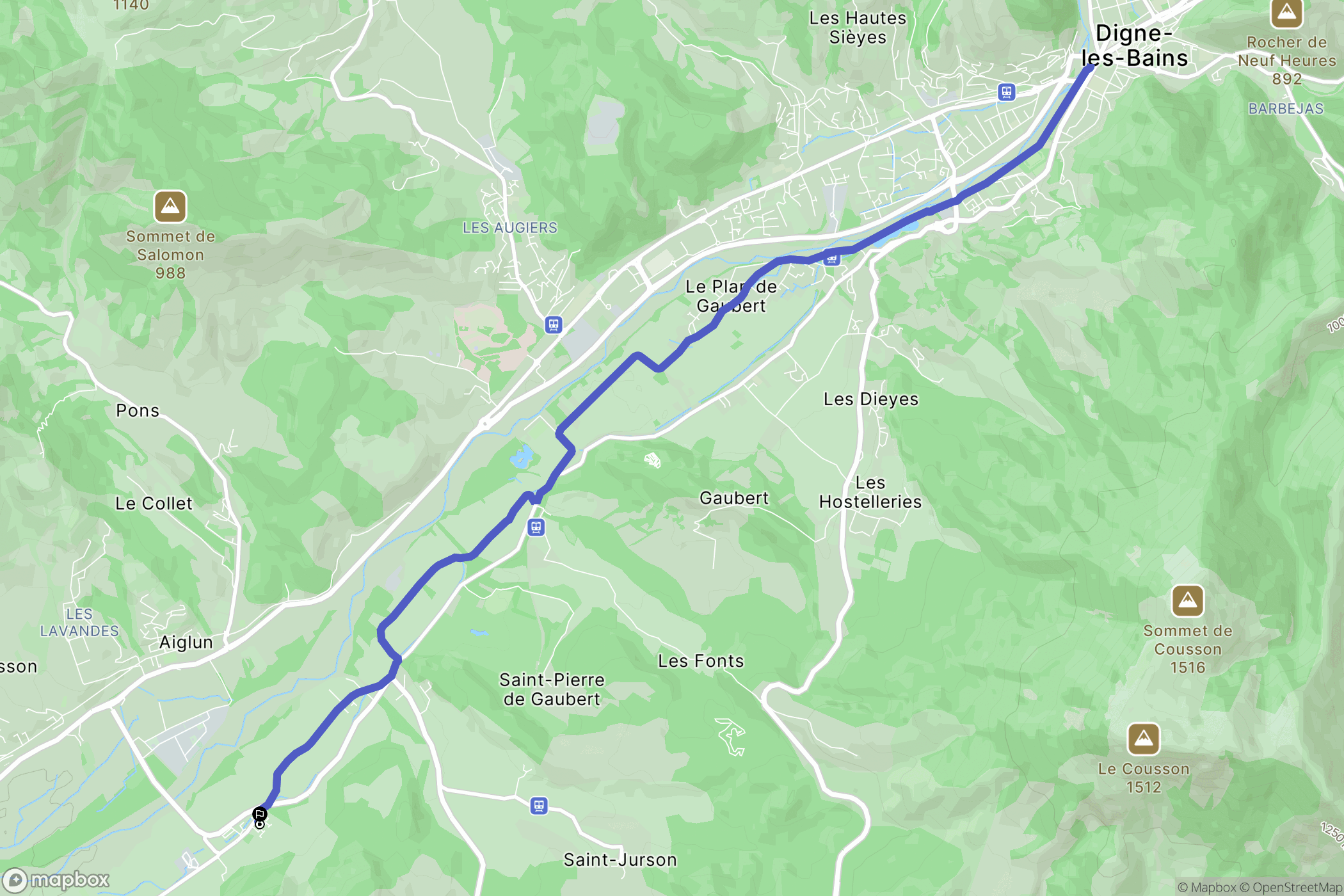 Le Chaffaut-Saint-Jurson : carte du parcours de randonnée - France