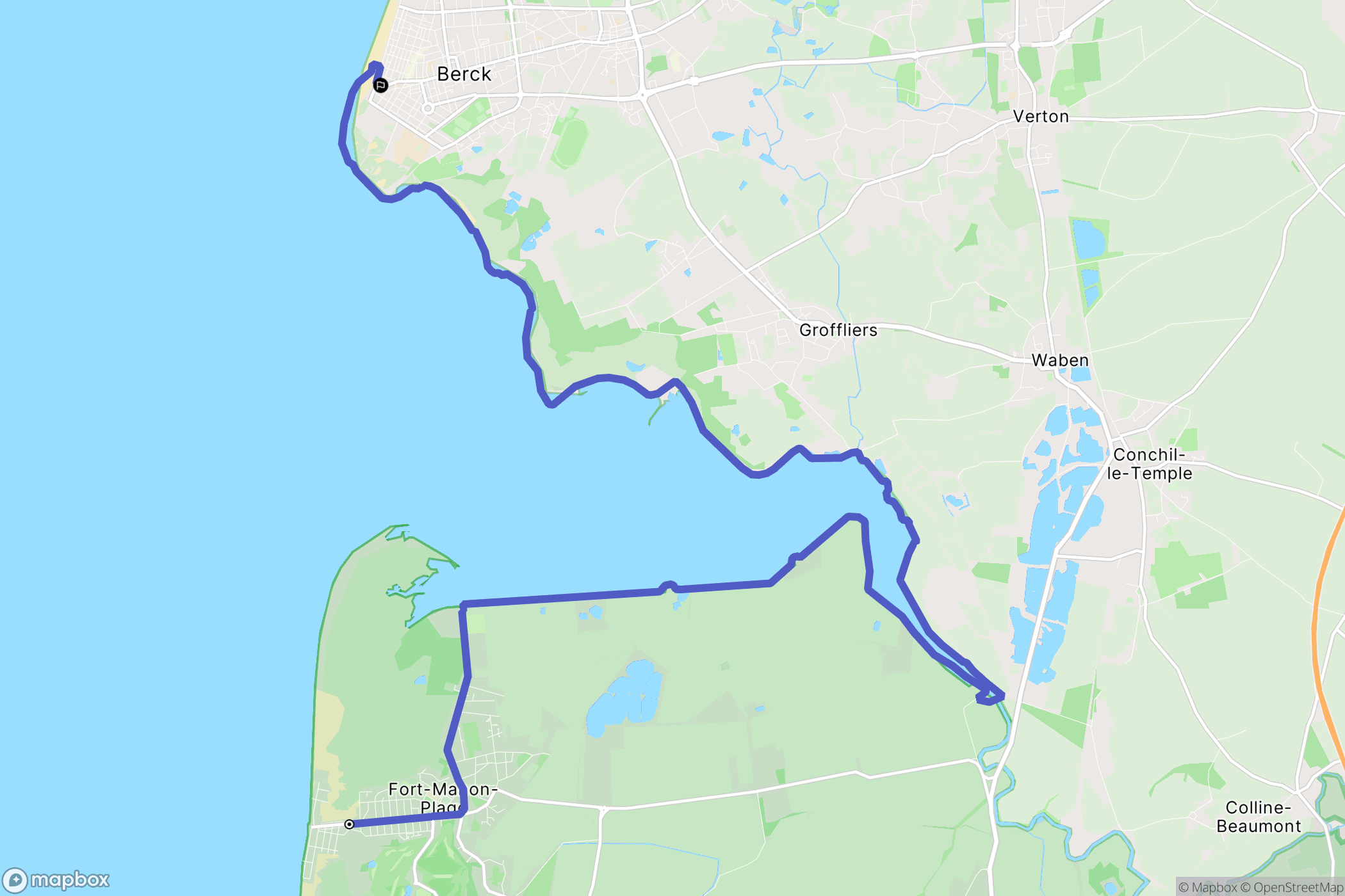 Fort-Mahon-Plage : carte du parcours de randonnée - France