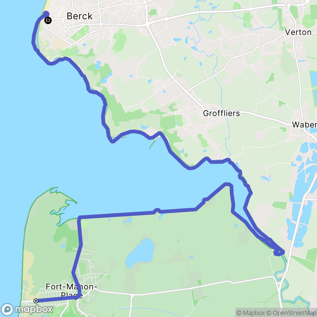 Fort-Mahon-Plage : carte du parcours de randonnée - France
