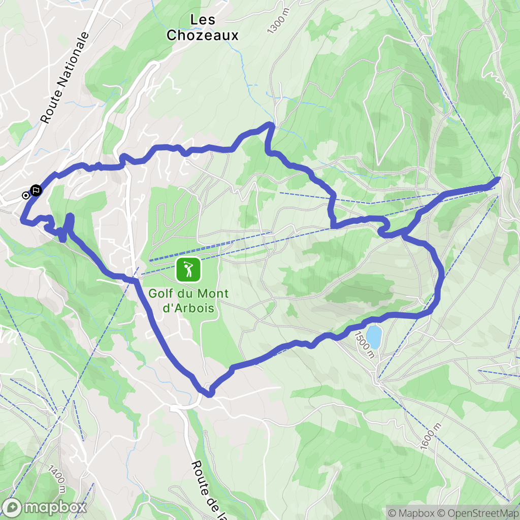 Megève : carte du parcours de randonnée - France