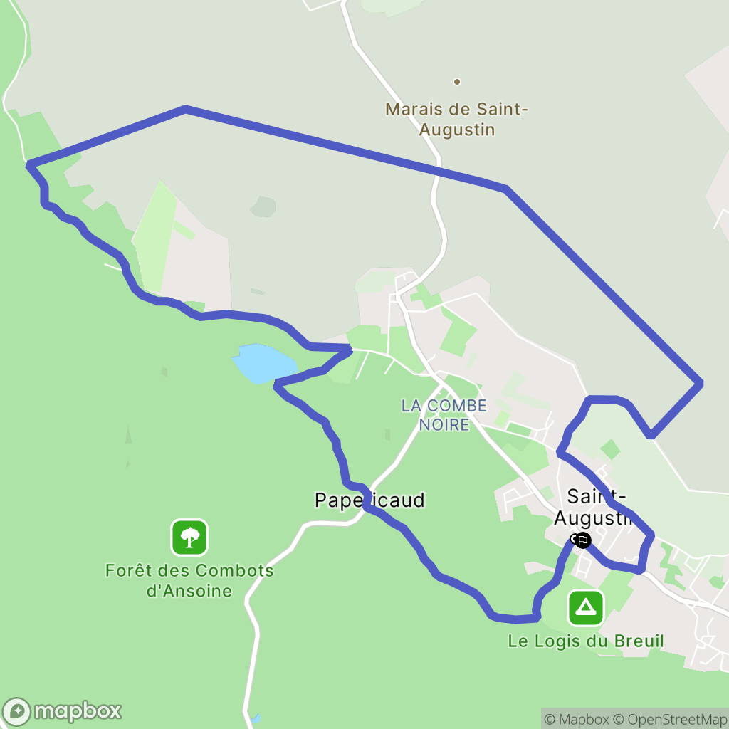 Saint-Augustin : carte du parcours de randonnée - France