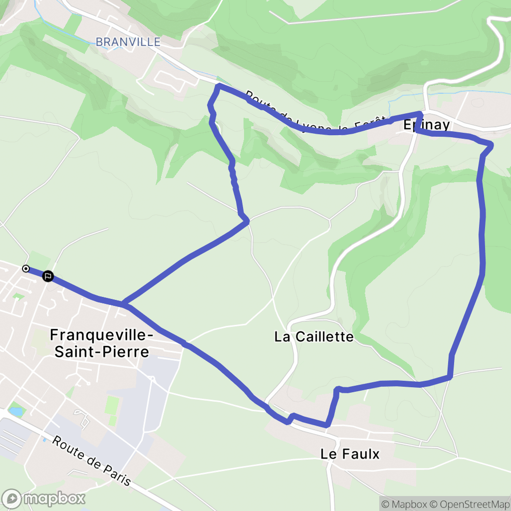 Franqueville-Saint-Pierre : carte du parcours de randonnée - France