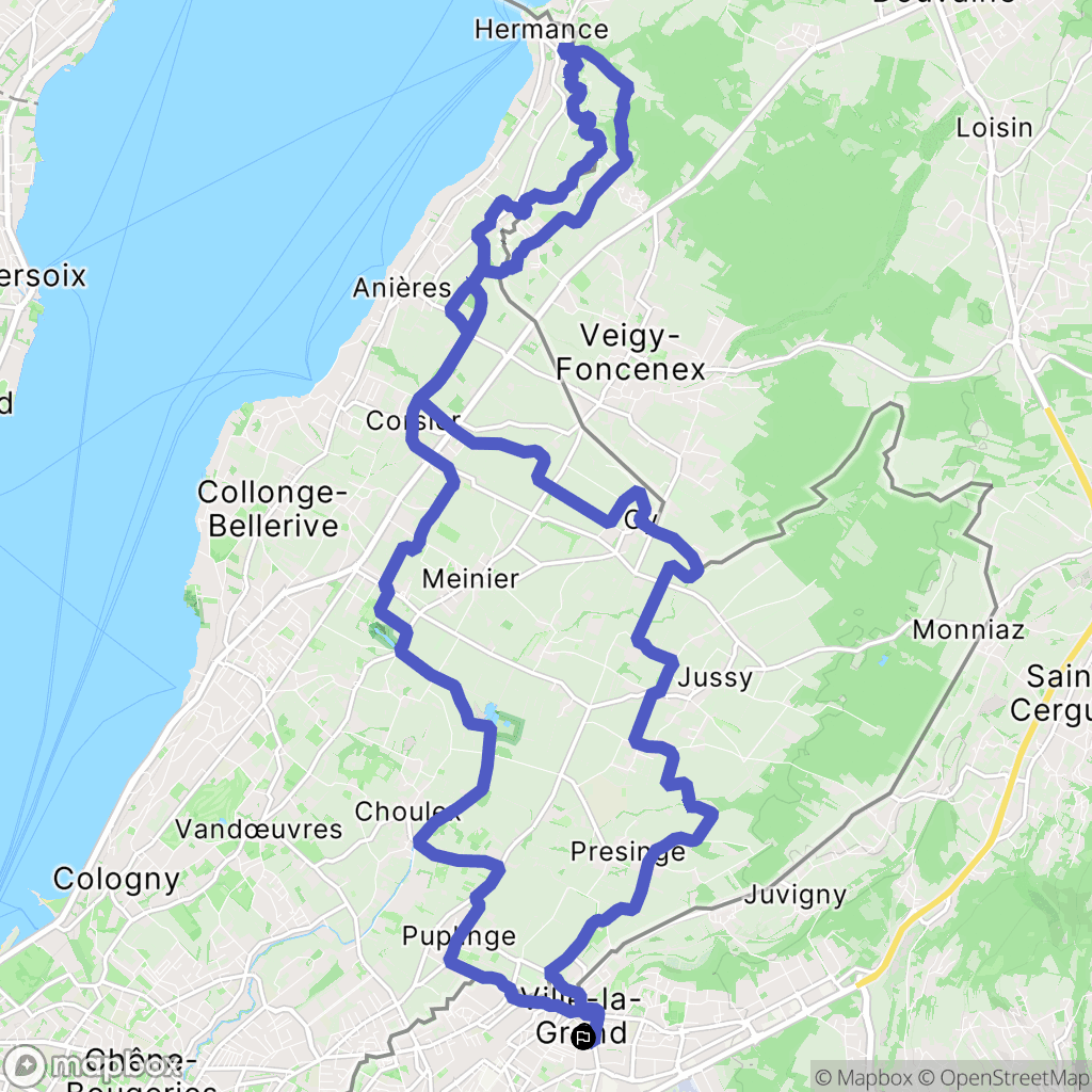 Ville-la-Grand : carte du parcours de randonnée - France