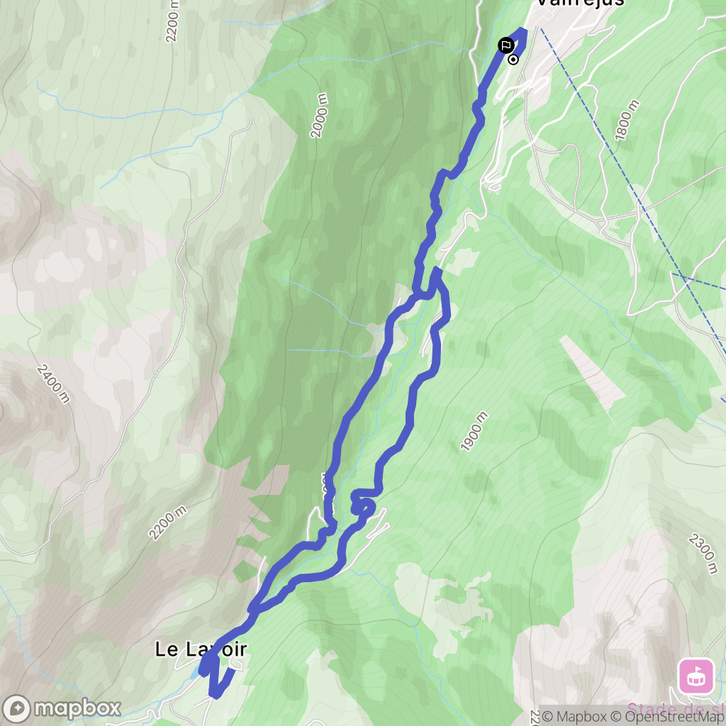 Modane : carte du parcours de randonnée - France