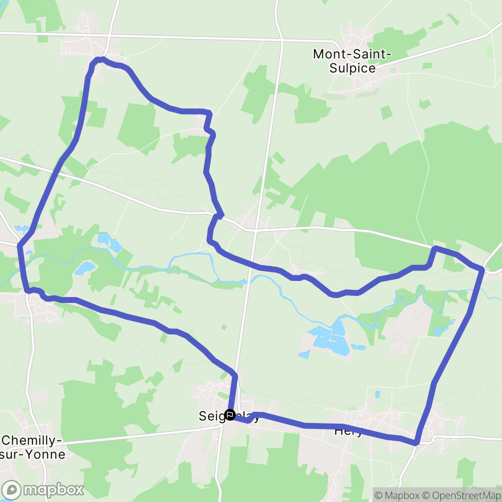 Seignelay : carte du parcours de randonnée - France