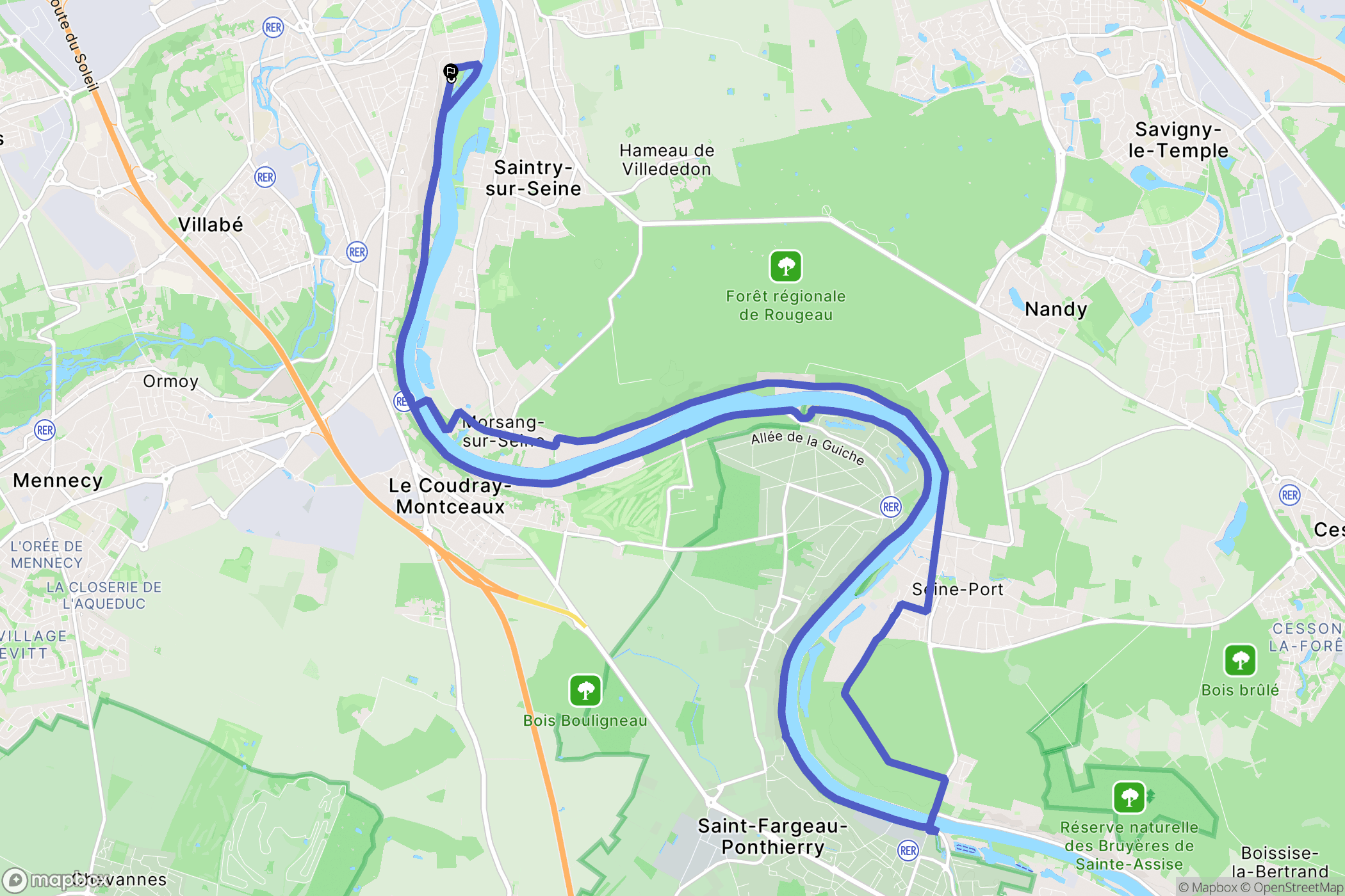 Corbeil-Essonnes : carte du parcours de randonnée - France