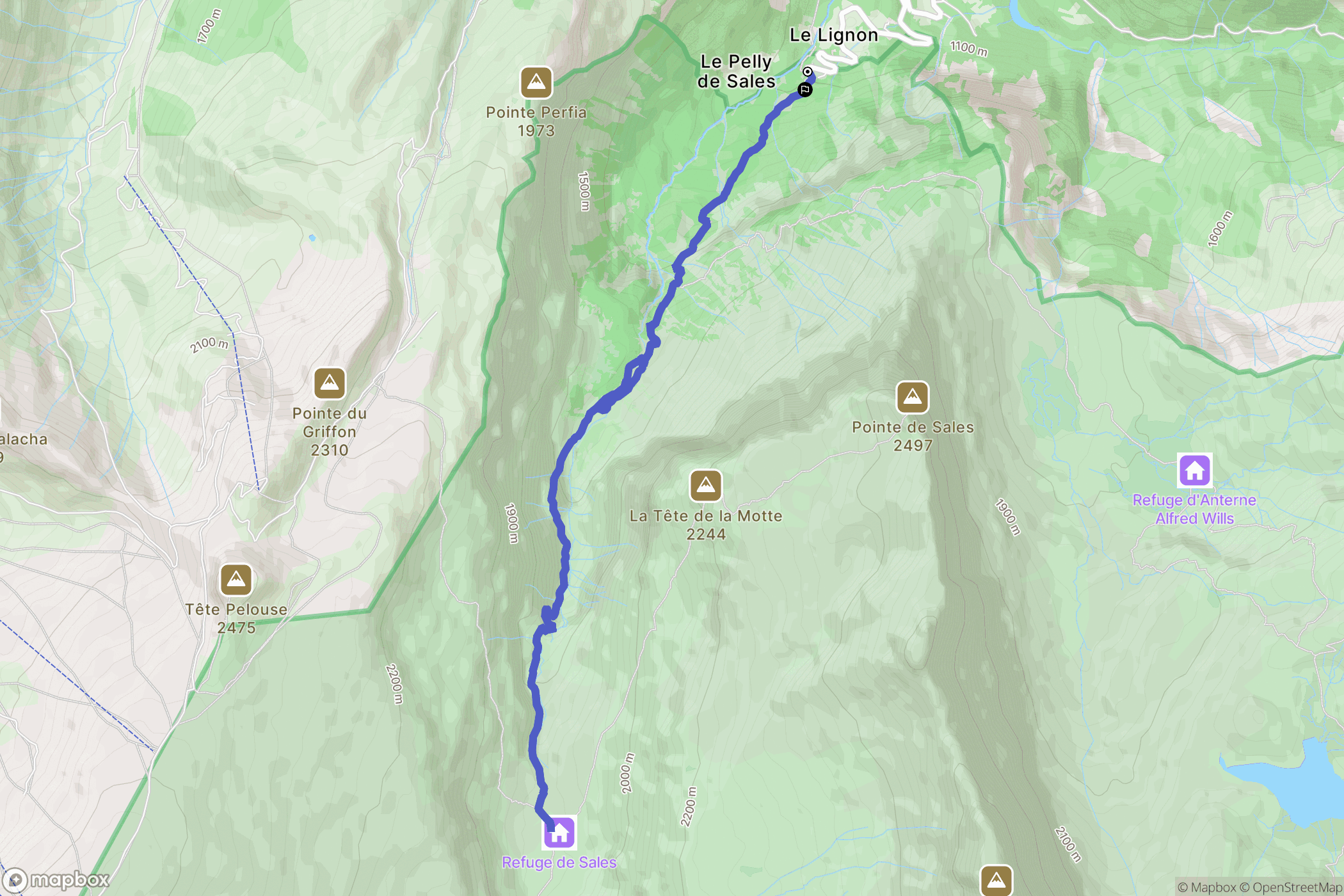 Sixt-Fer-à-Cheval : carte du parcours de randonnée - France