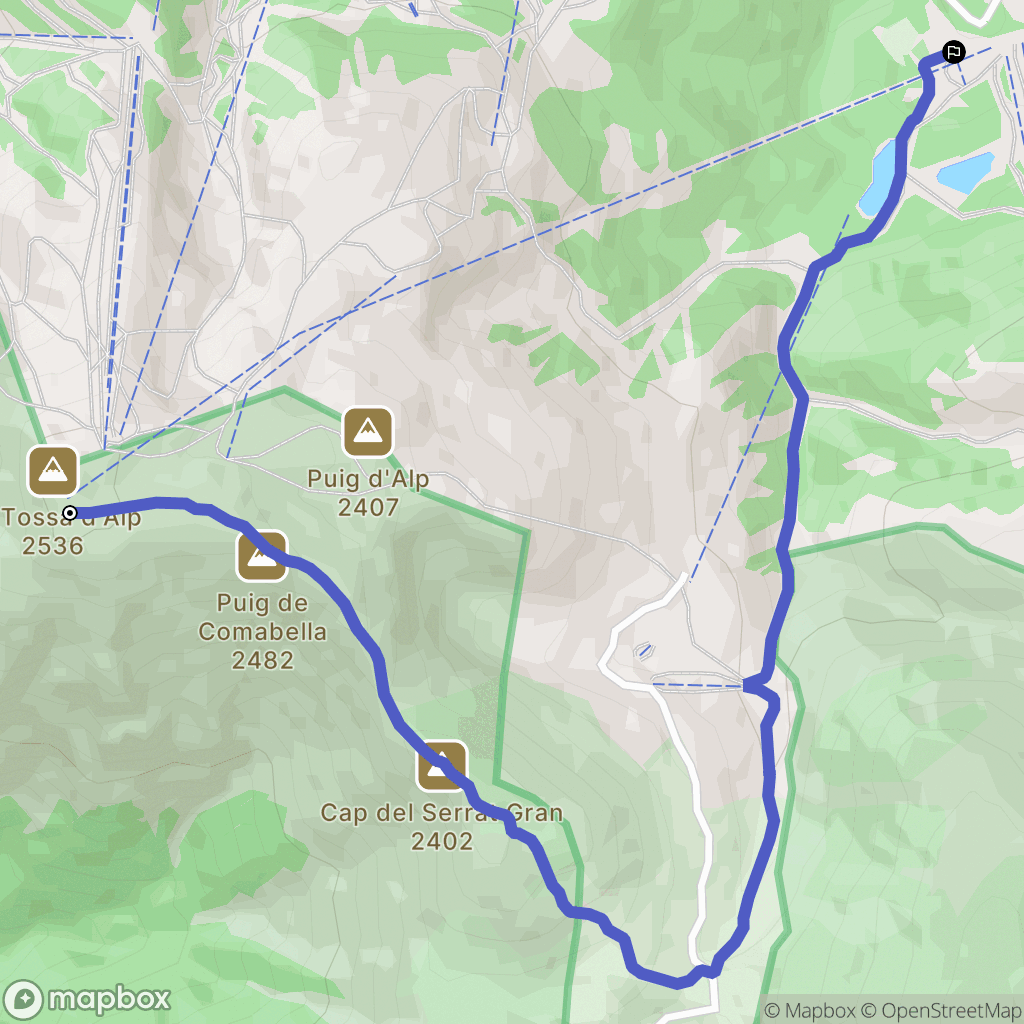 Bagà : carte du parcours de randonnée - Spain