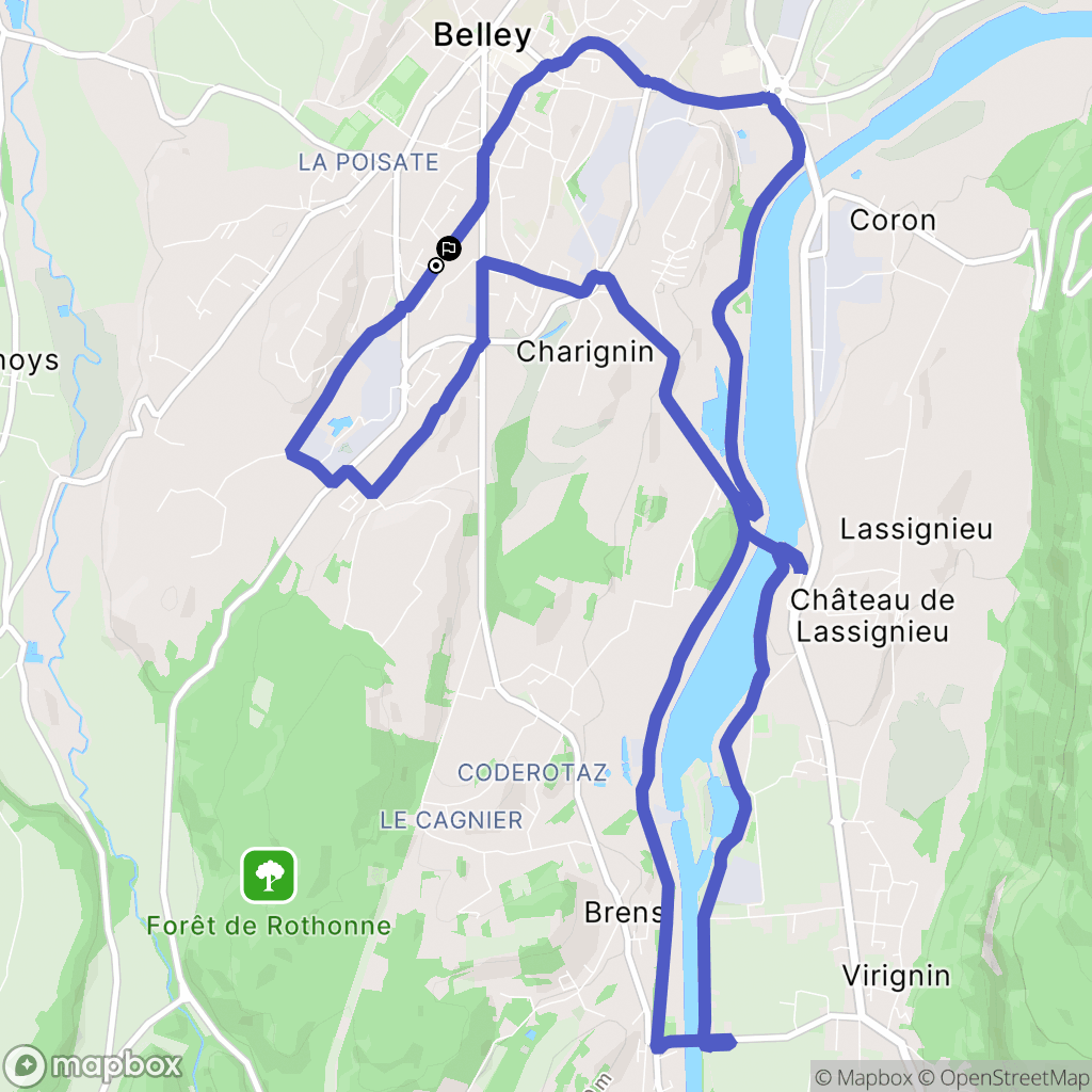 Belley : carte du parcours de randonnée - France