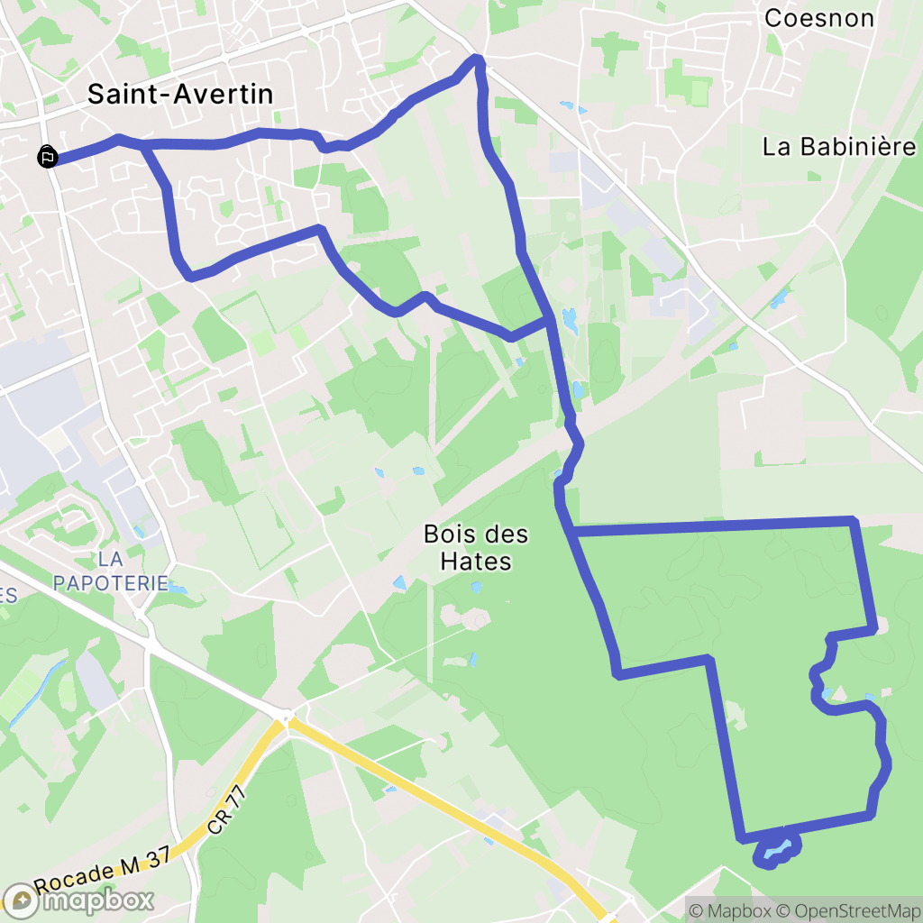 Saint-Avertin : carte du parcours de randonnée - France