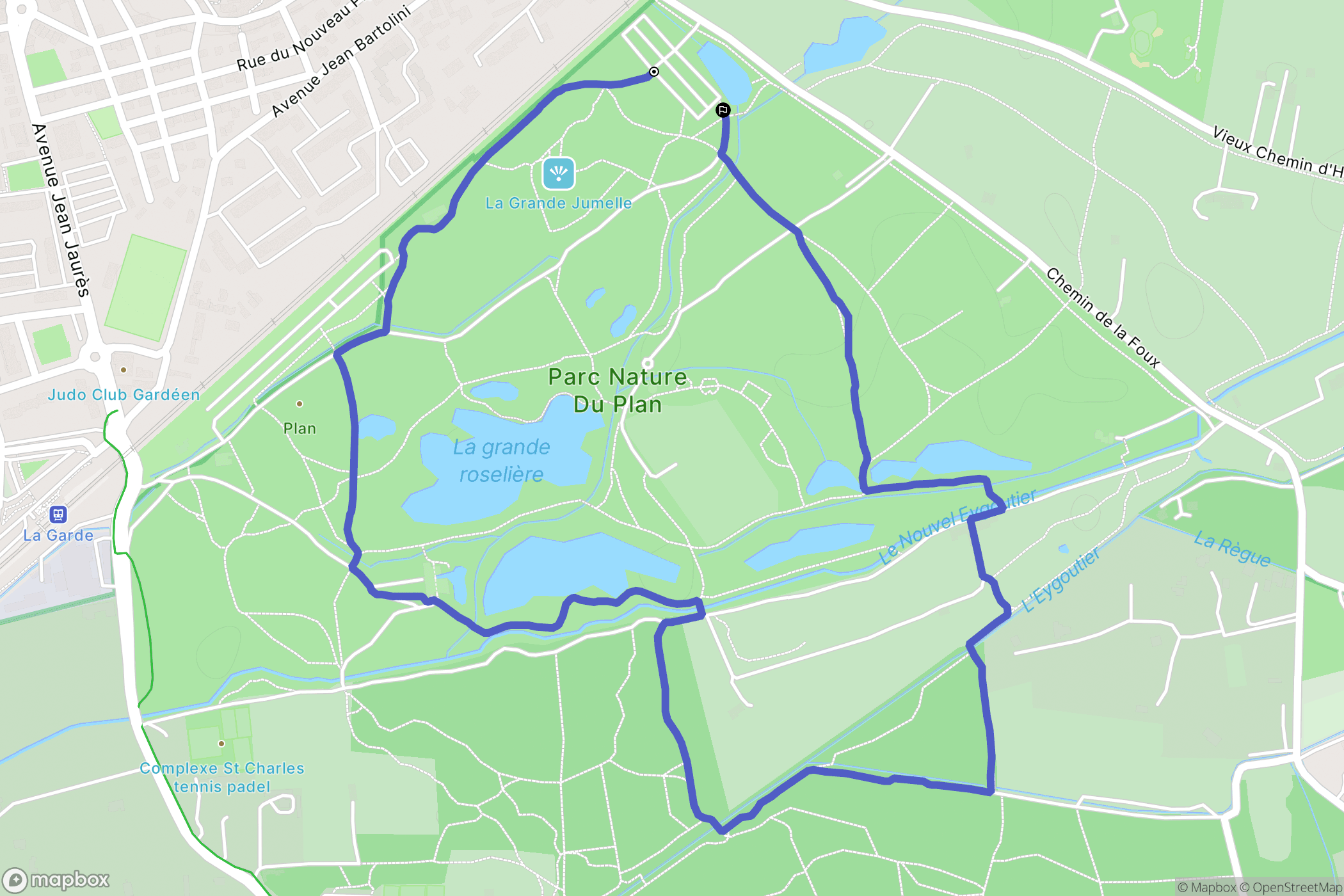 La Garde : carte du parcours de randonnée - France