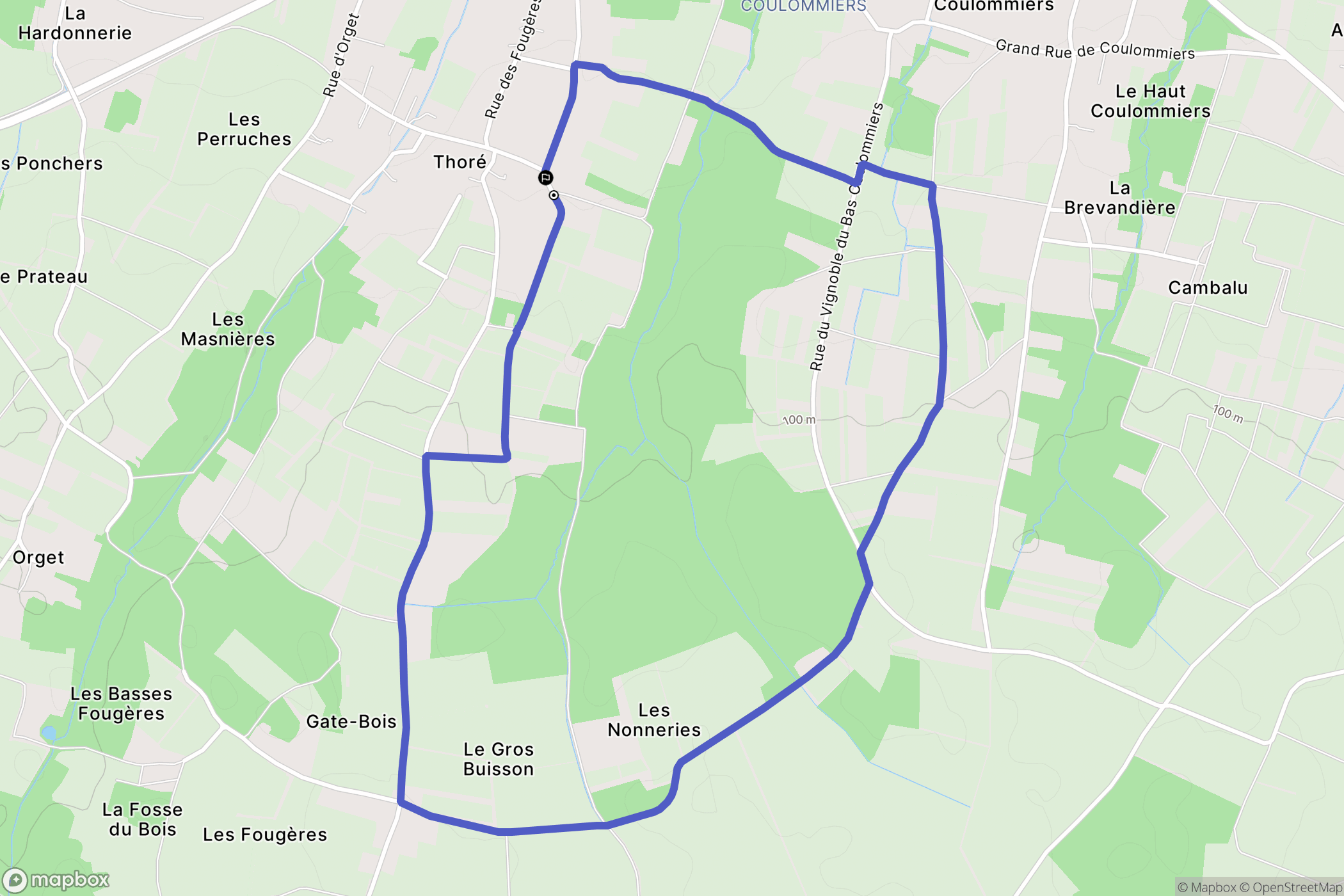 Civray-de-Touraine : carte du parcours de randonnée - France