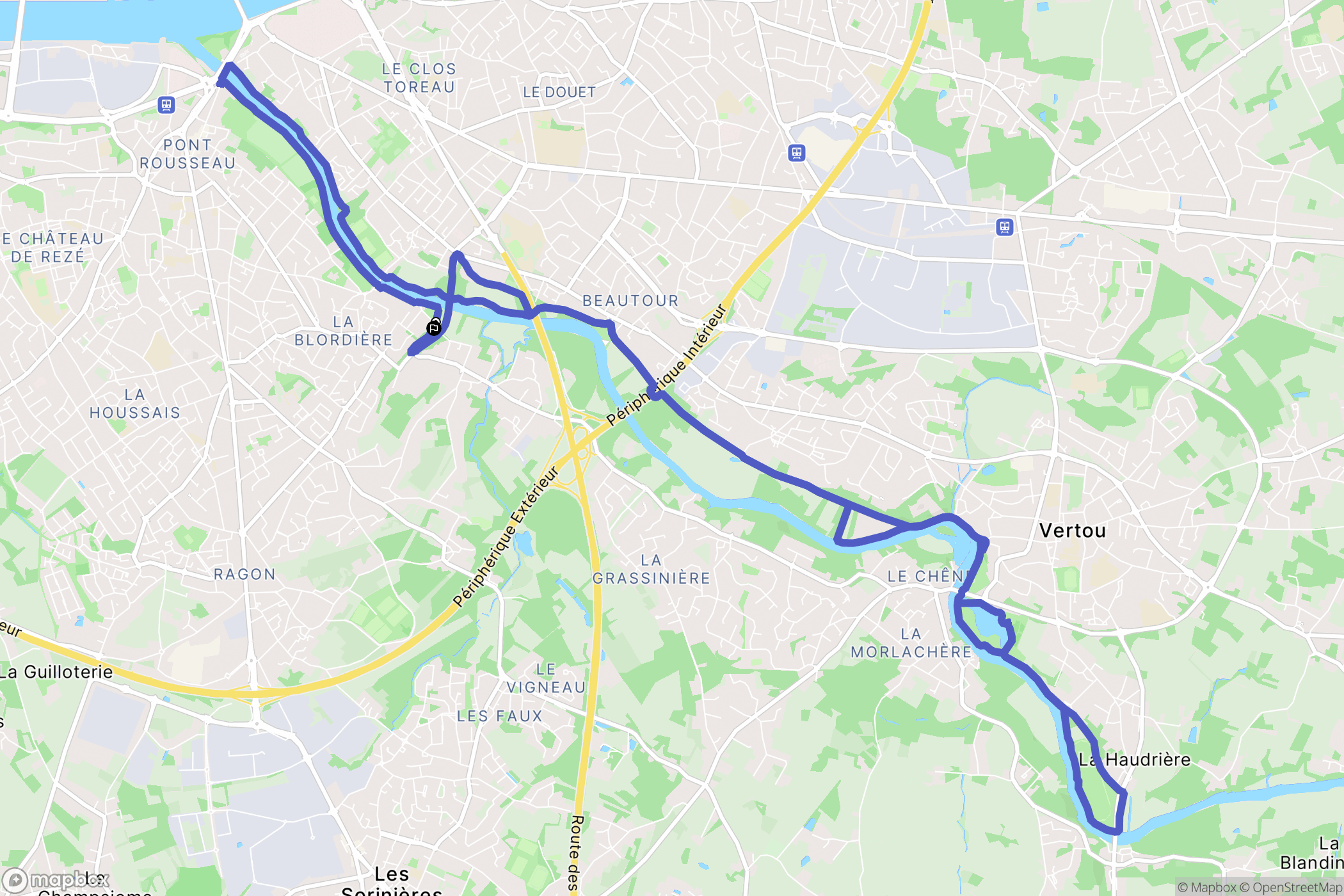 Rezé : carte du parcours de randonnée - France