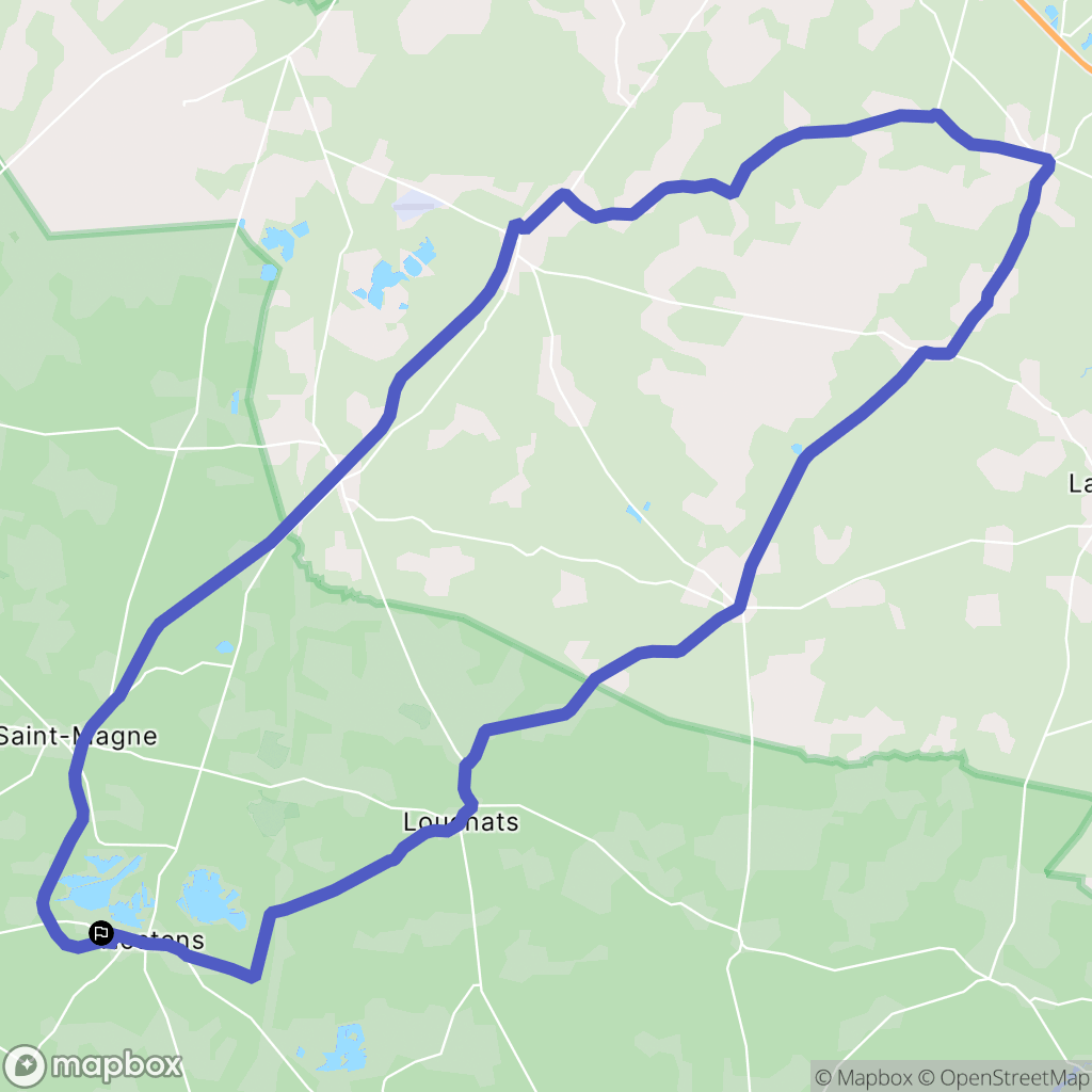 Hostens : carte du parcours de randonnée - France