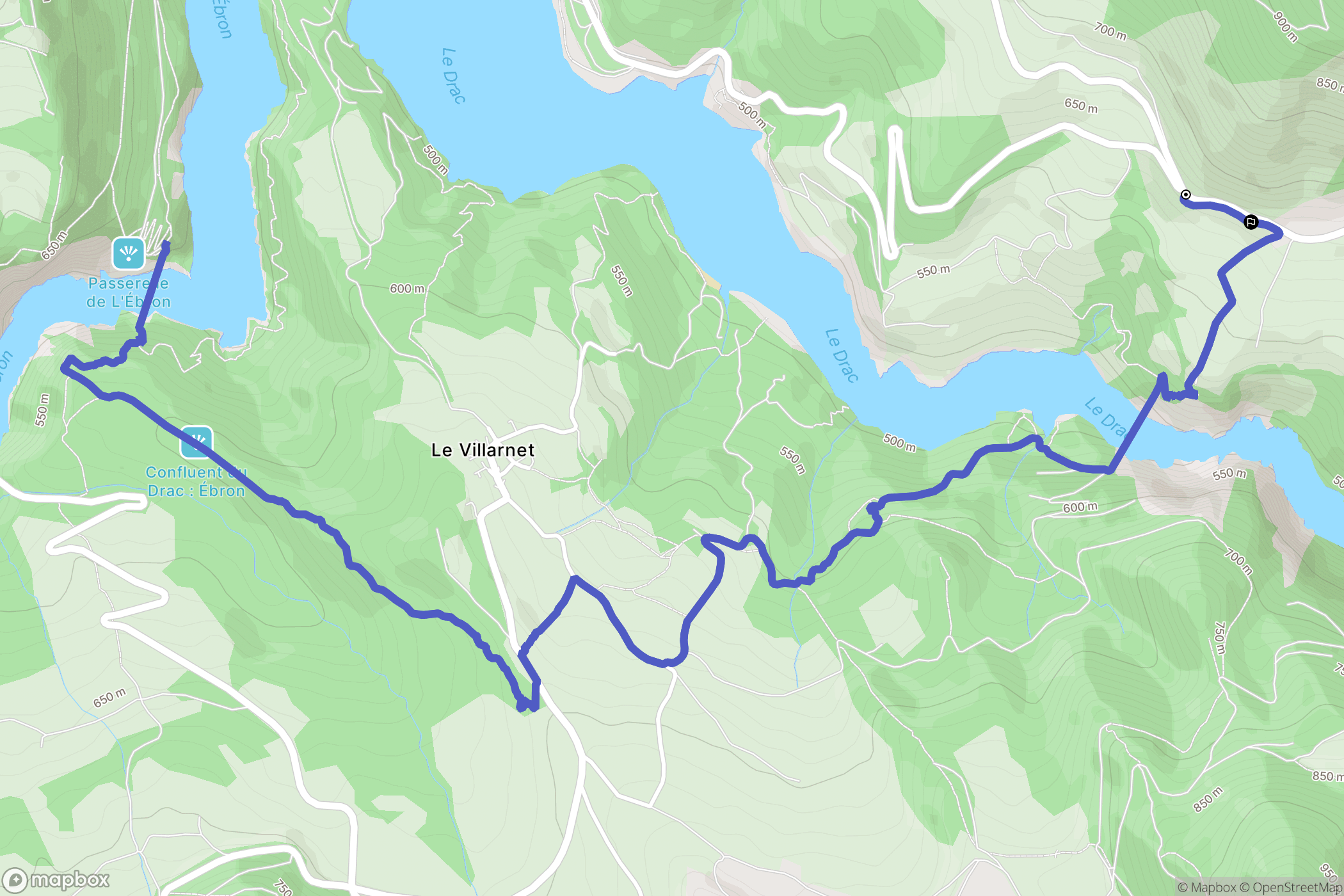 Mayres-Savel : carte du parcours de randonnée - France