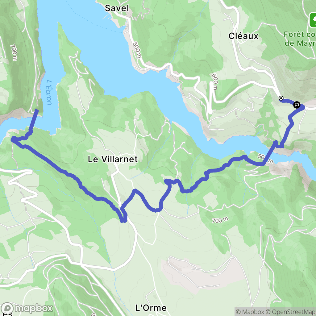 Mayres-Savel : carte du parcours de randonnée - France
