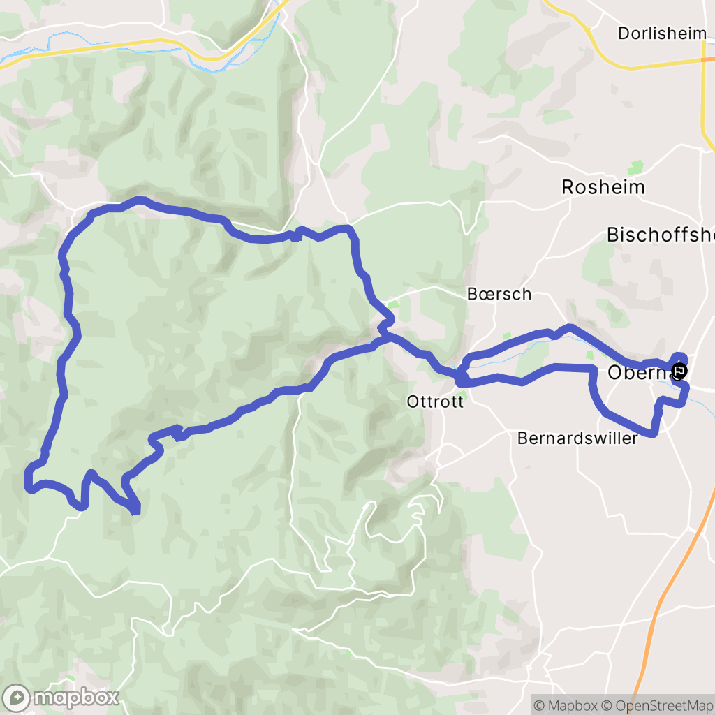 Obernai : carte du parcours de randonnée - France
