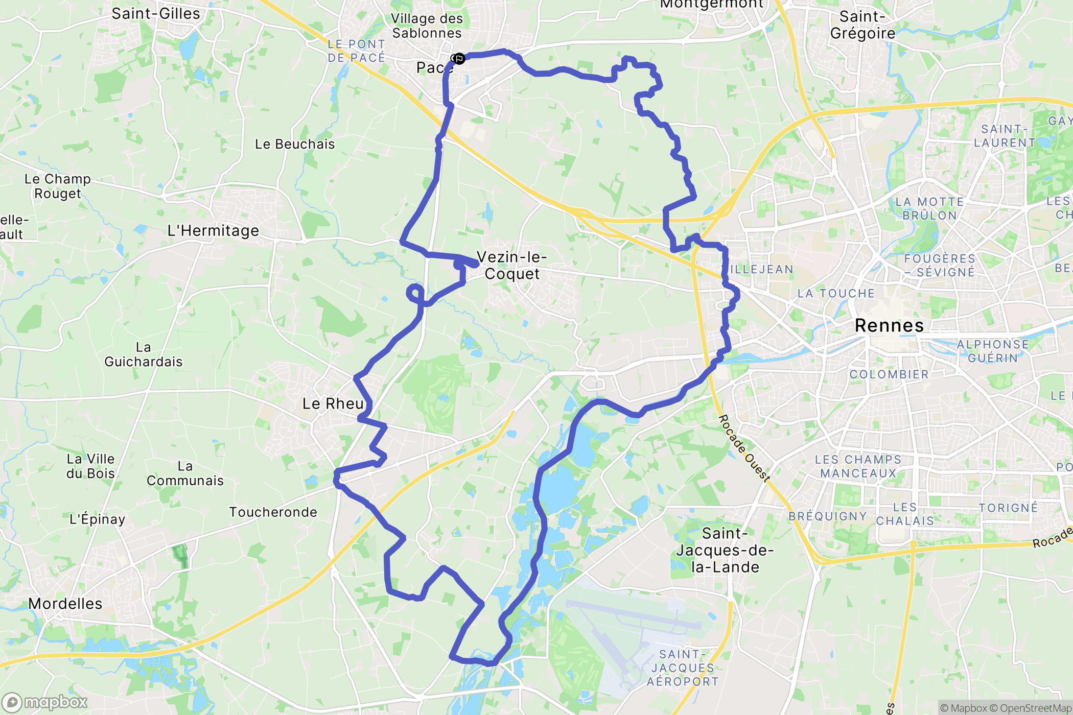 Pacé : carte du parcours de randonnée - France