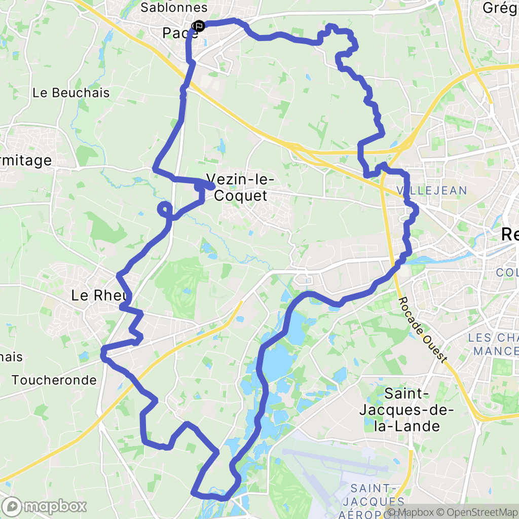 Pacé : carte du parcours de randonnée - France