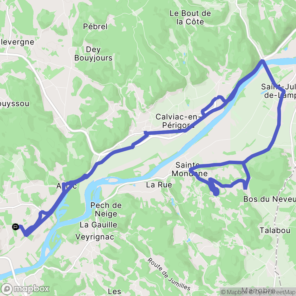 Carsac-Aillac : carte du parcours de randonnée - France