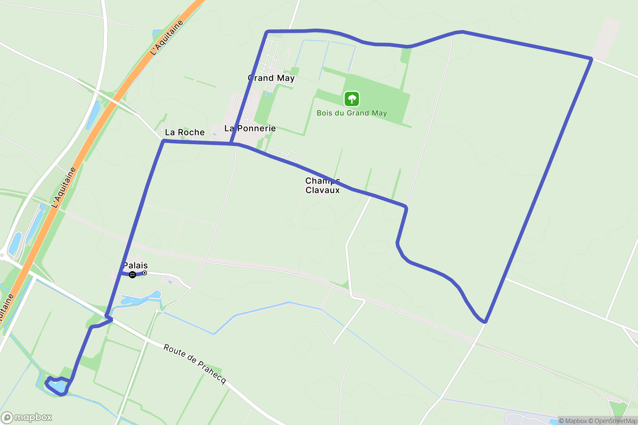 Aiffres : carte du parcours de randonnée - France