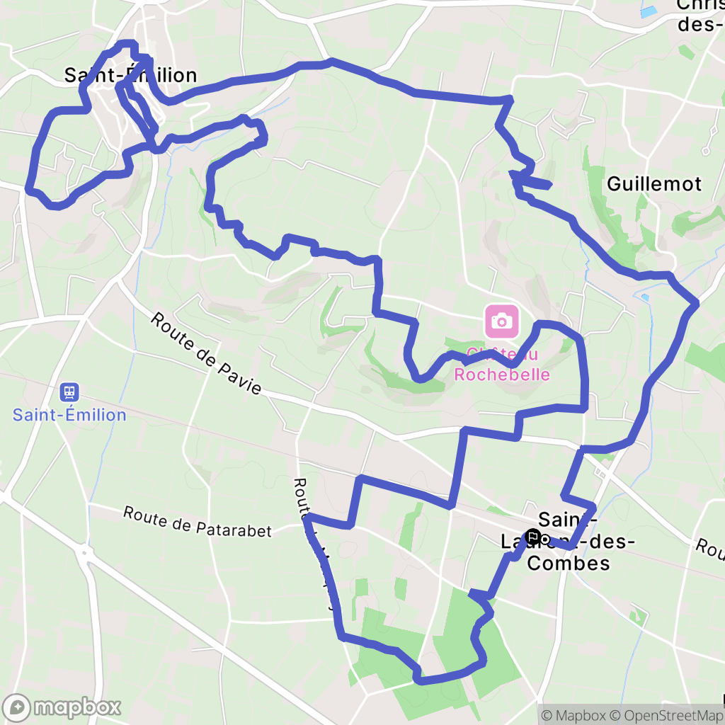 Saint-Laurent-des-Combes : carte du parcours de randonnée - France