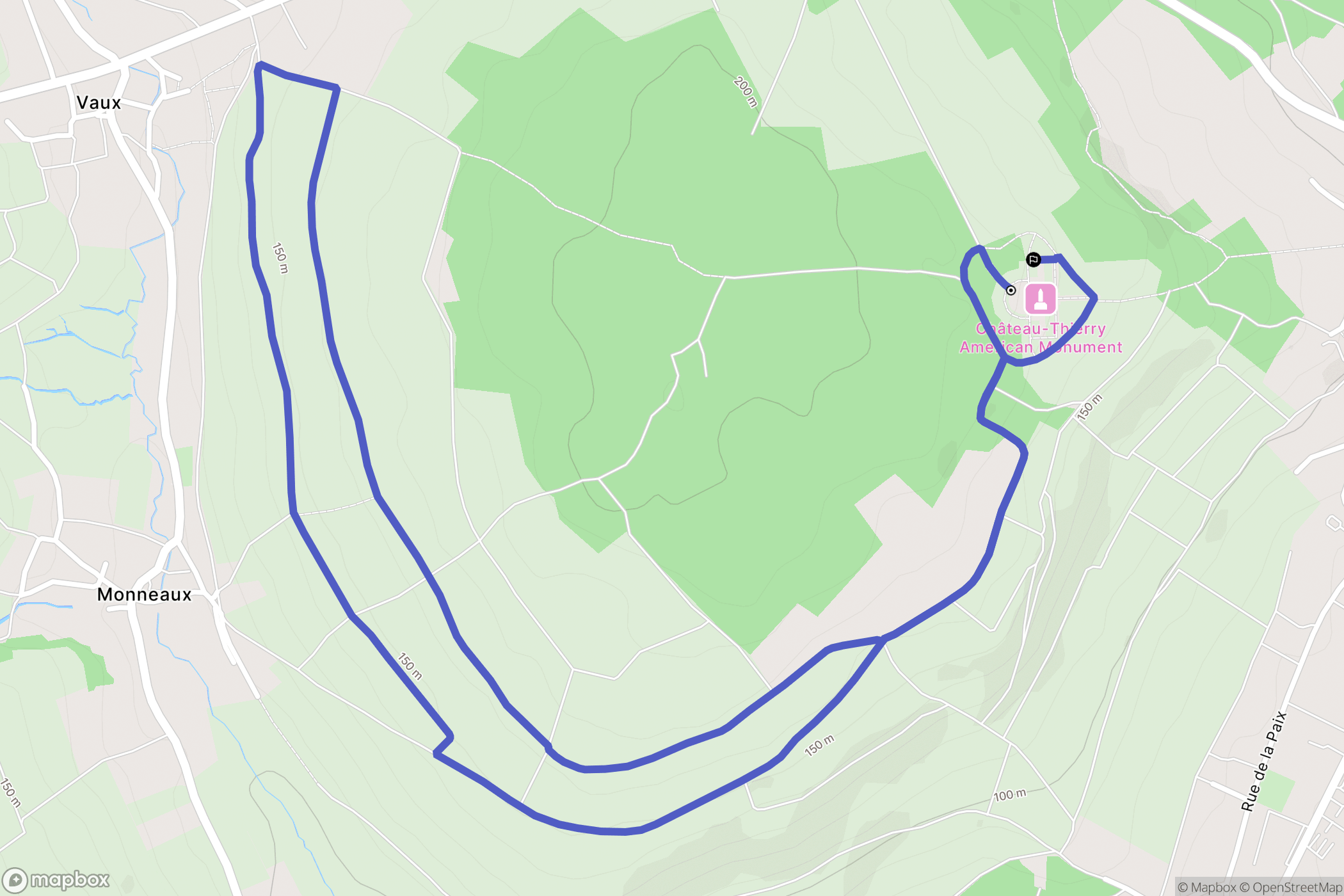Château-Thierry : carte du parcours de randonnée - France