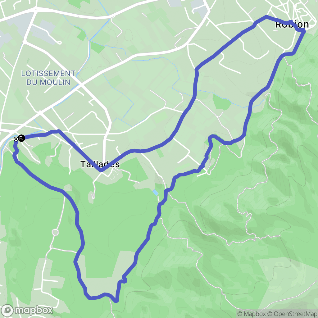 Taillades : carte du parcours de randonnée - France