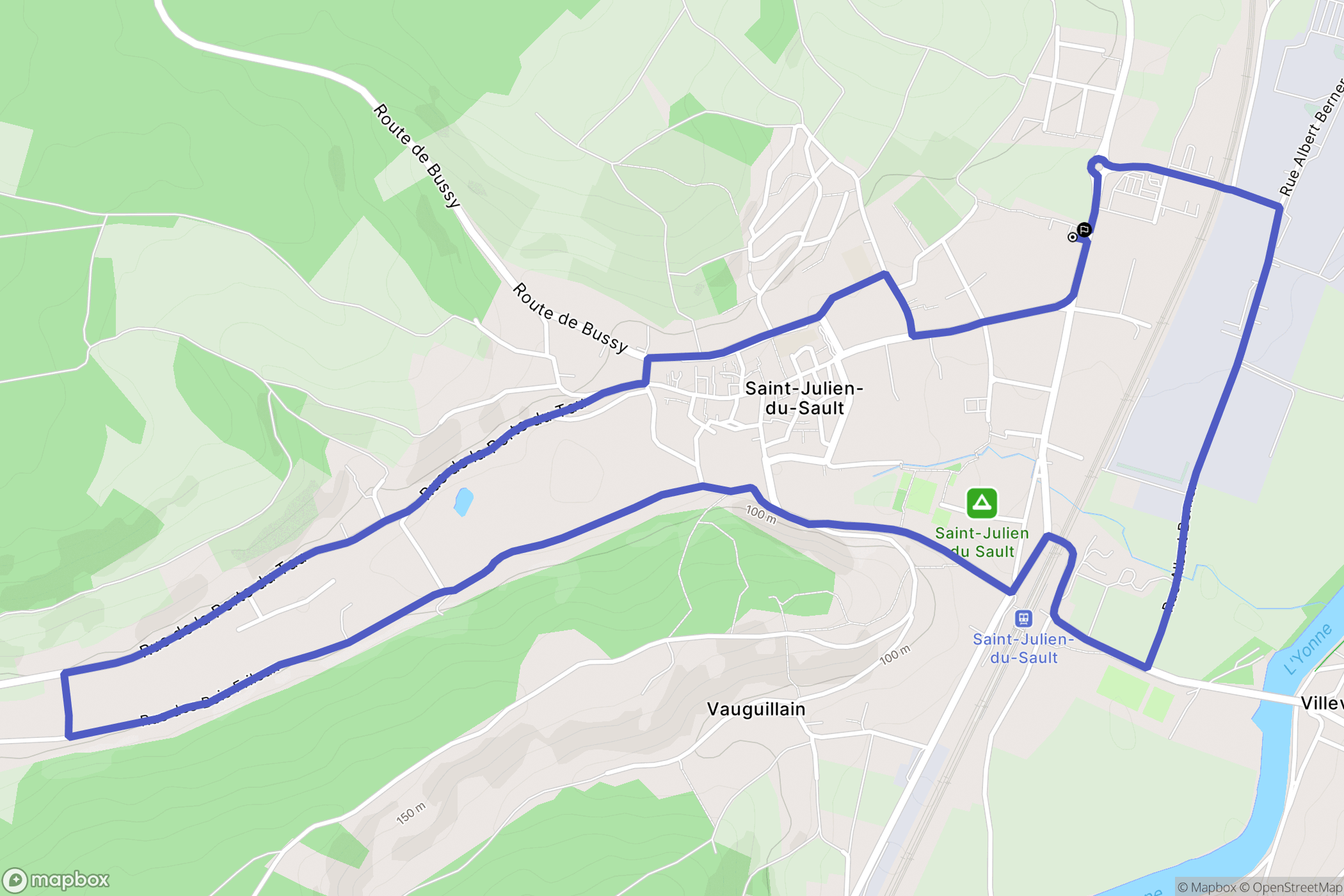 Saint-Julien-du-Sault : carte du parcours de randonnée - France